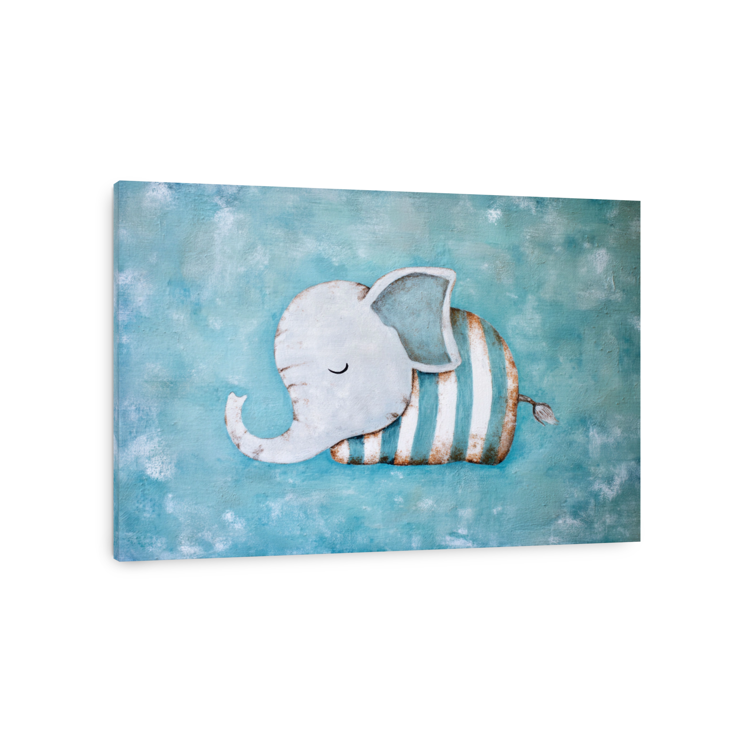 Playful elephant acrylic painting for nursery