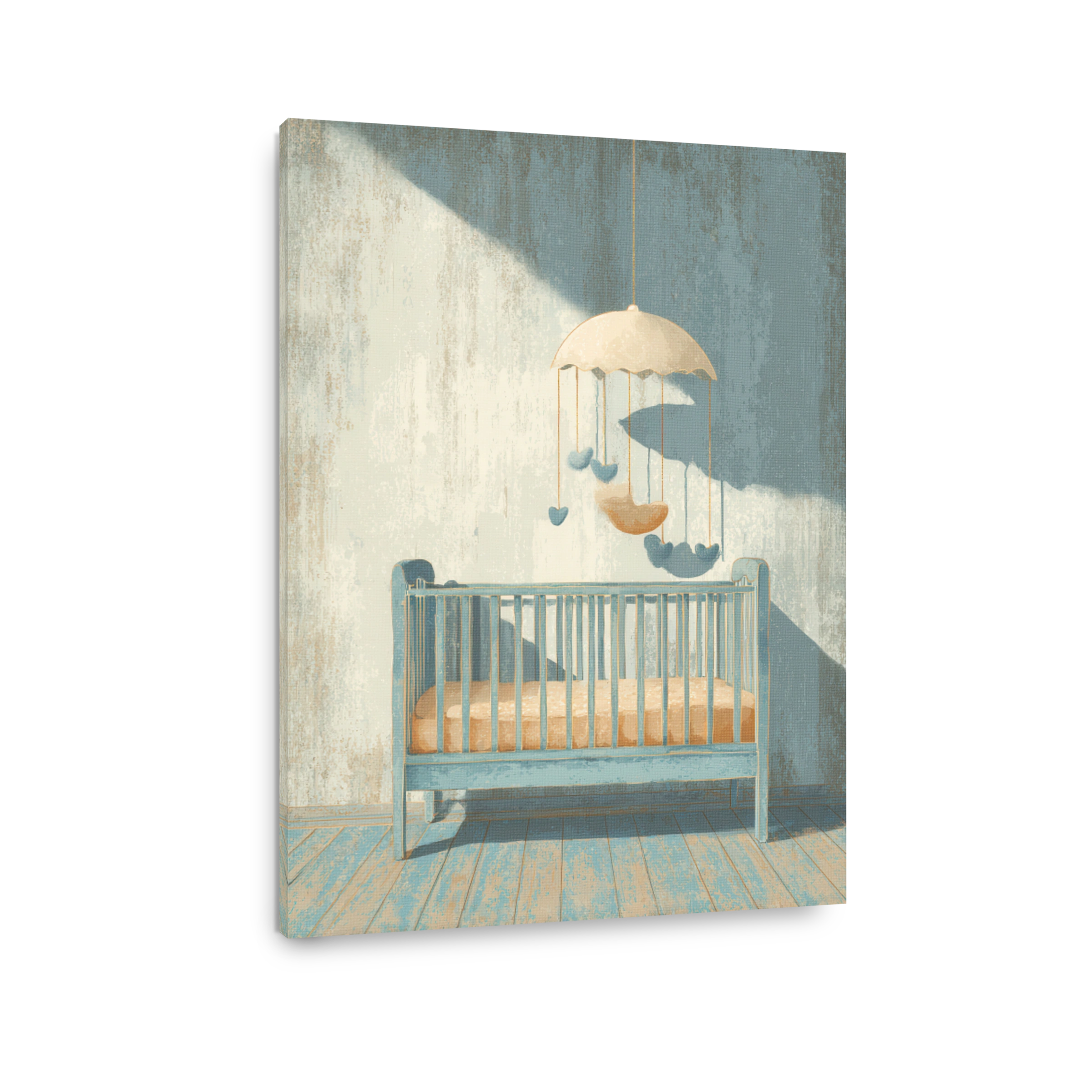 Serene Nursery with Vintage Crib and Mobile