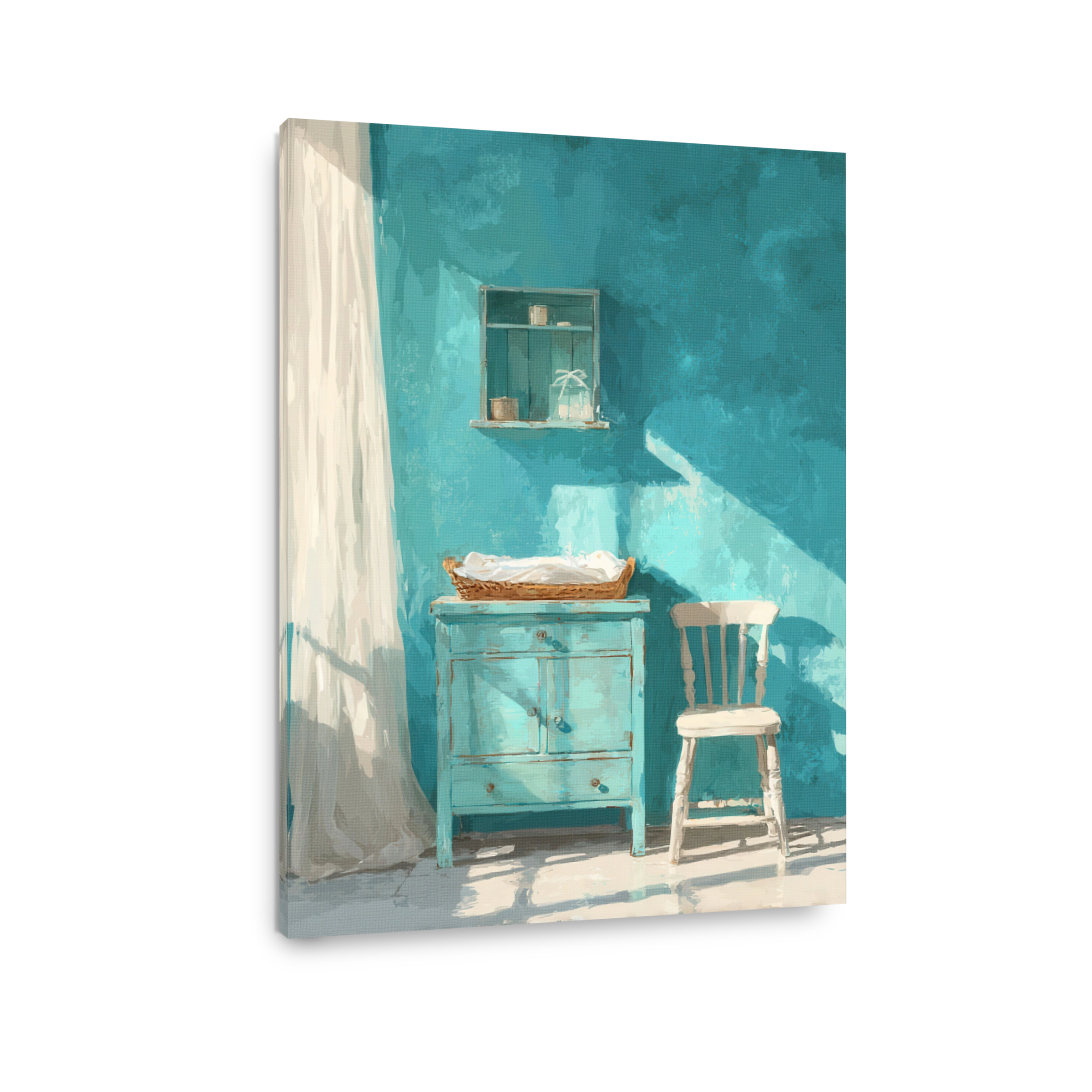 Serene Teal Nursery Painting