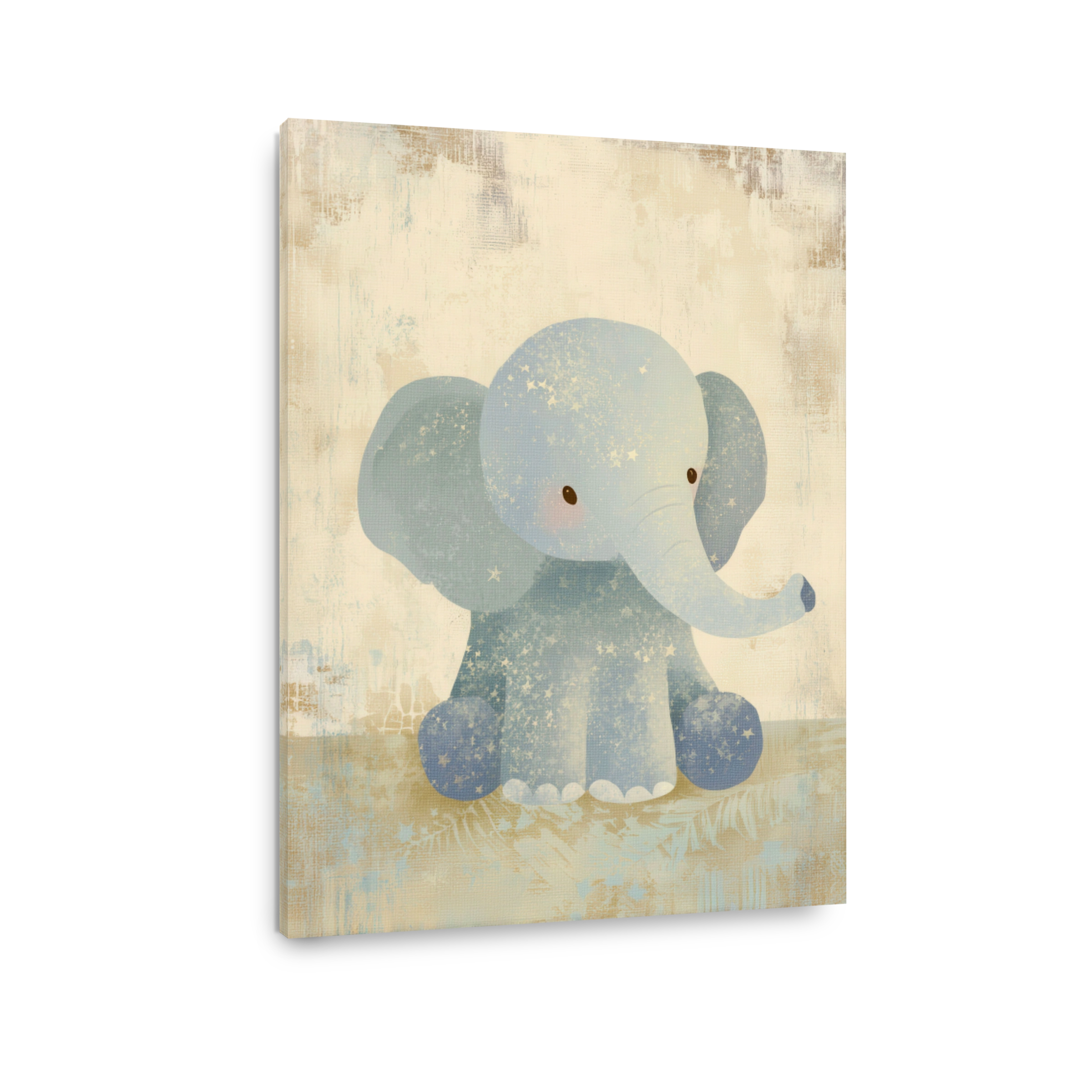 Whimsical Blue Elephant Canvas Print