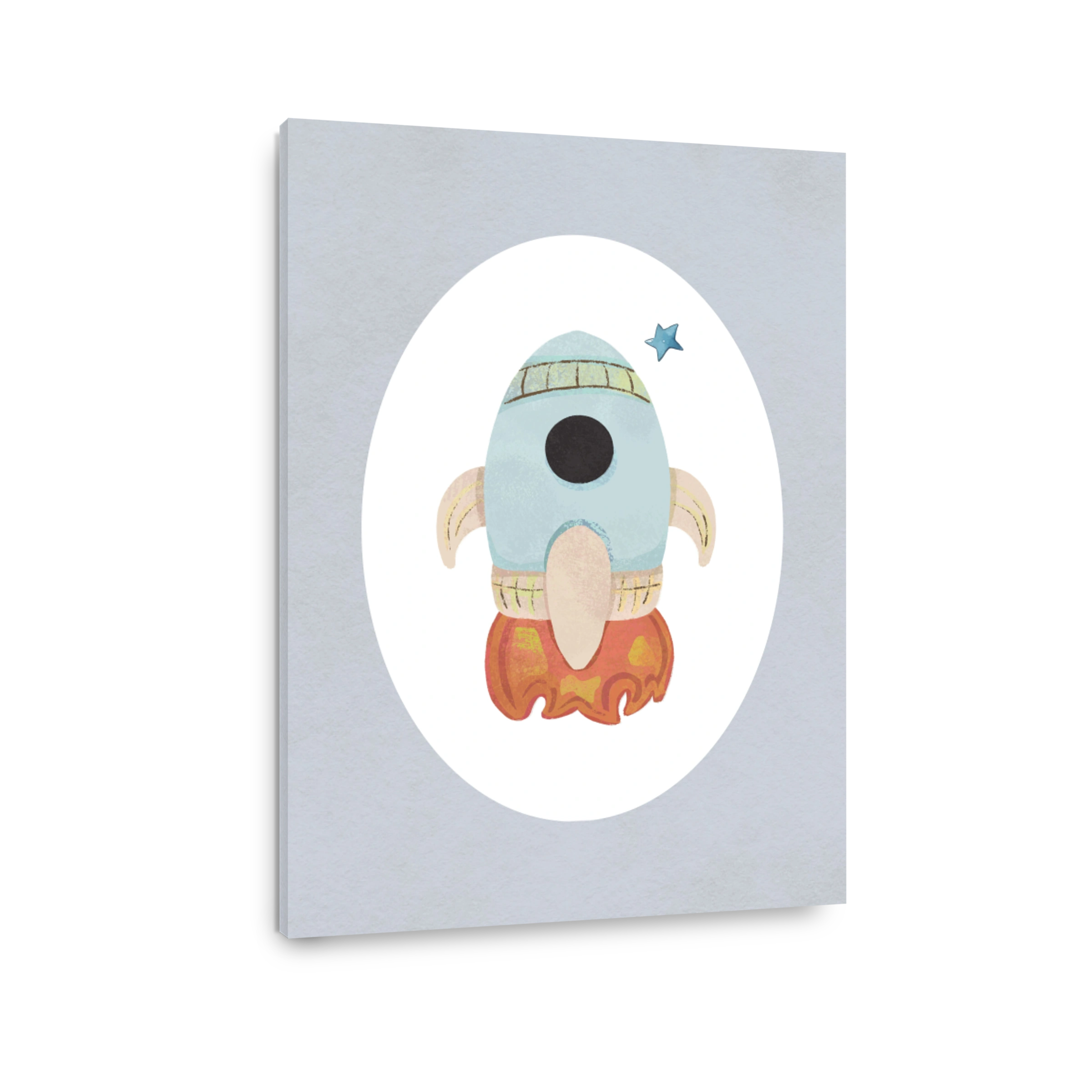 Playful Rocket Digital Art for Kids' Rooms