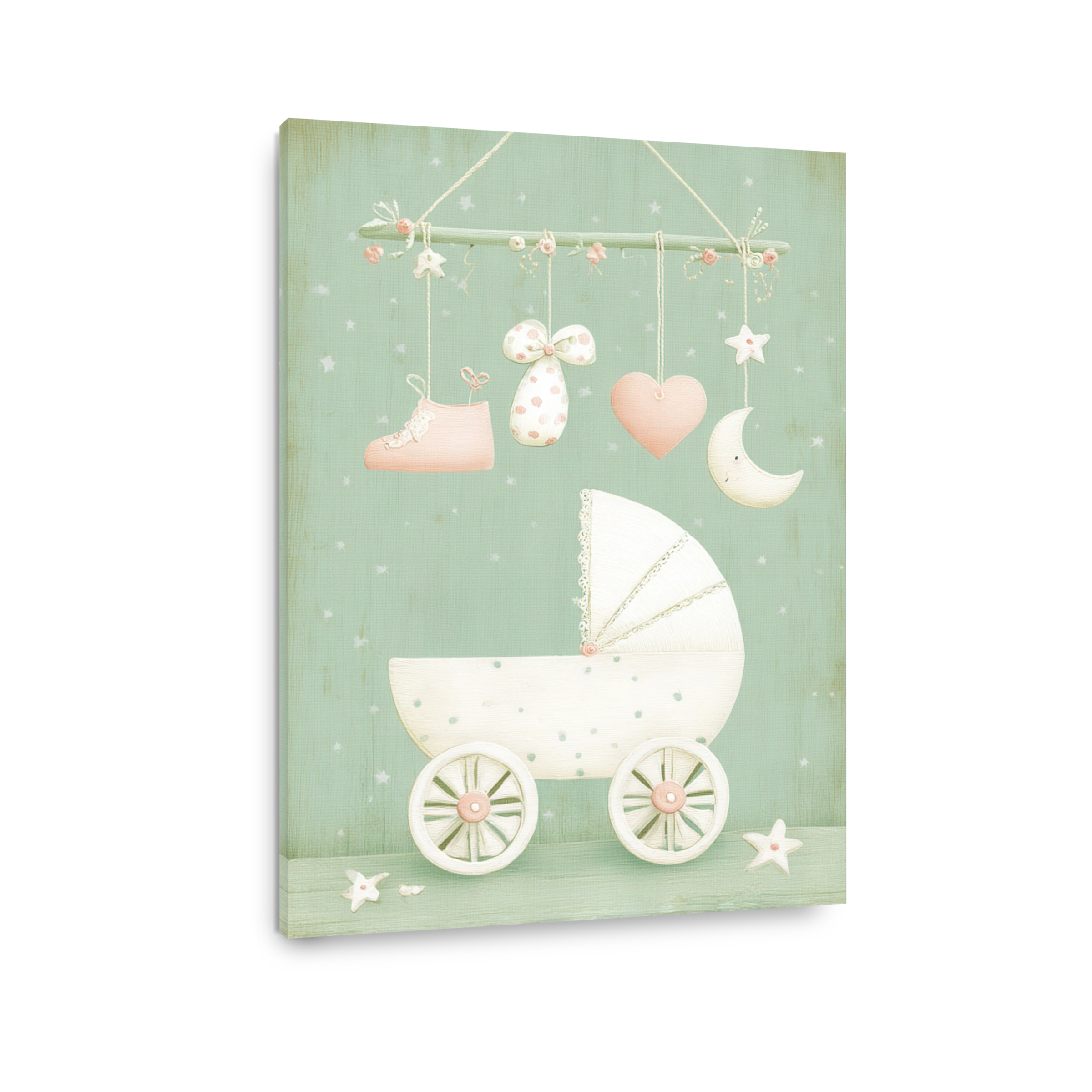 Whimsical Baby Pram Mobile Digital Art
