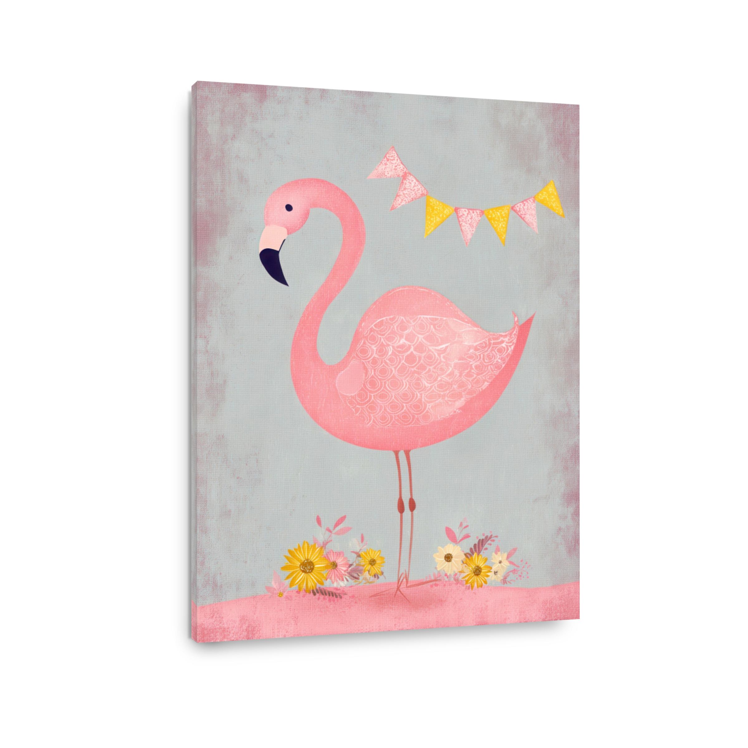Whimsical Pink Flamingo Canvas Art