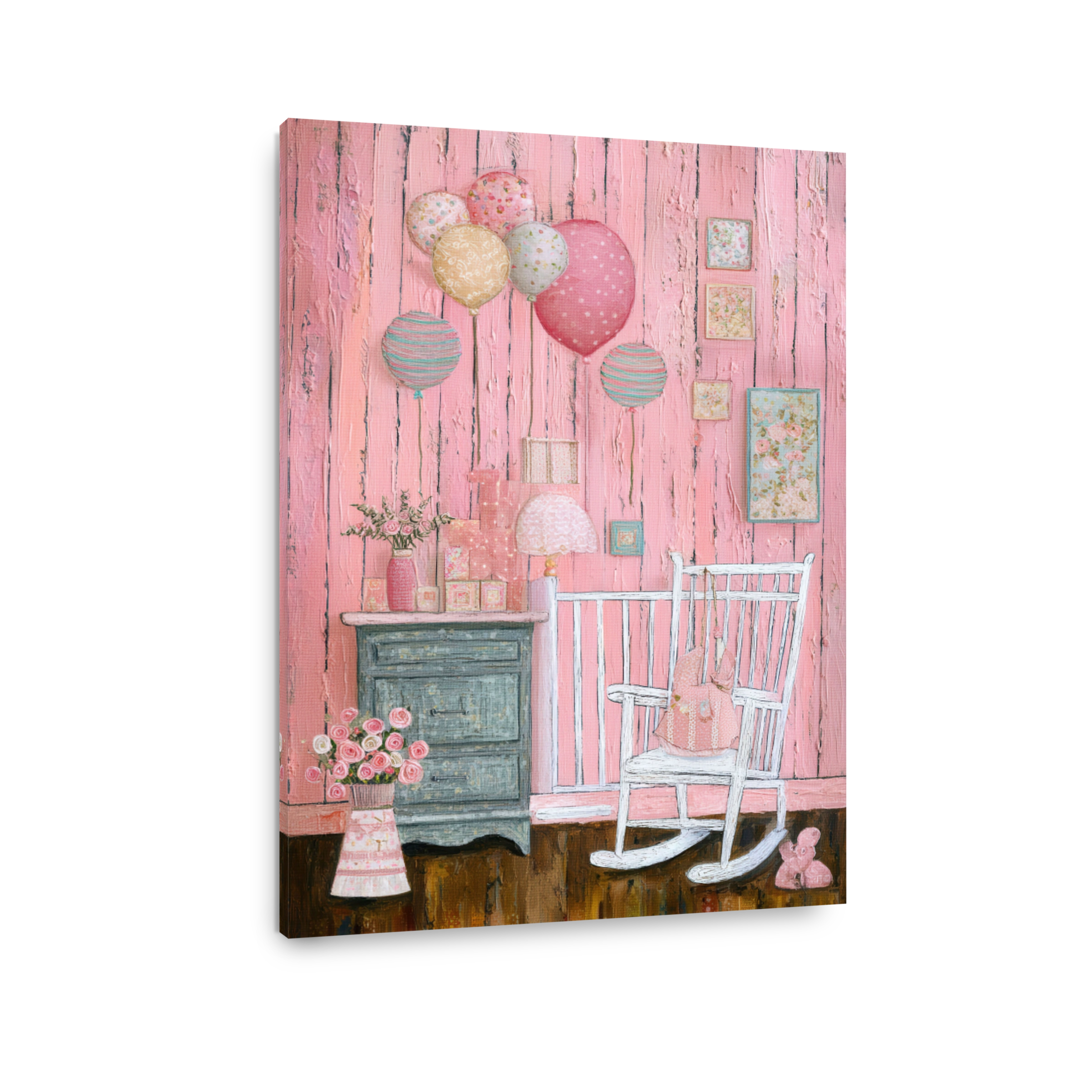Whimsical Nursery Decor Oil Painting