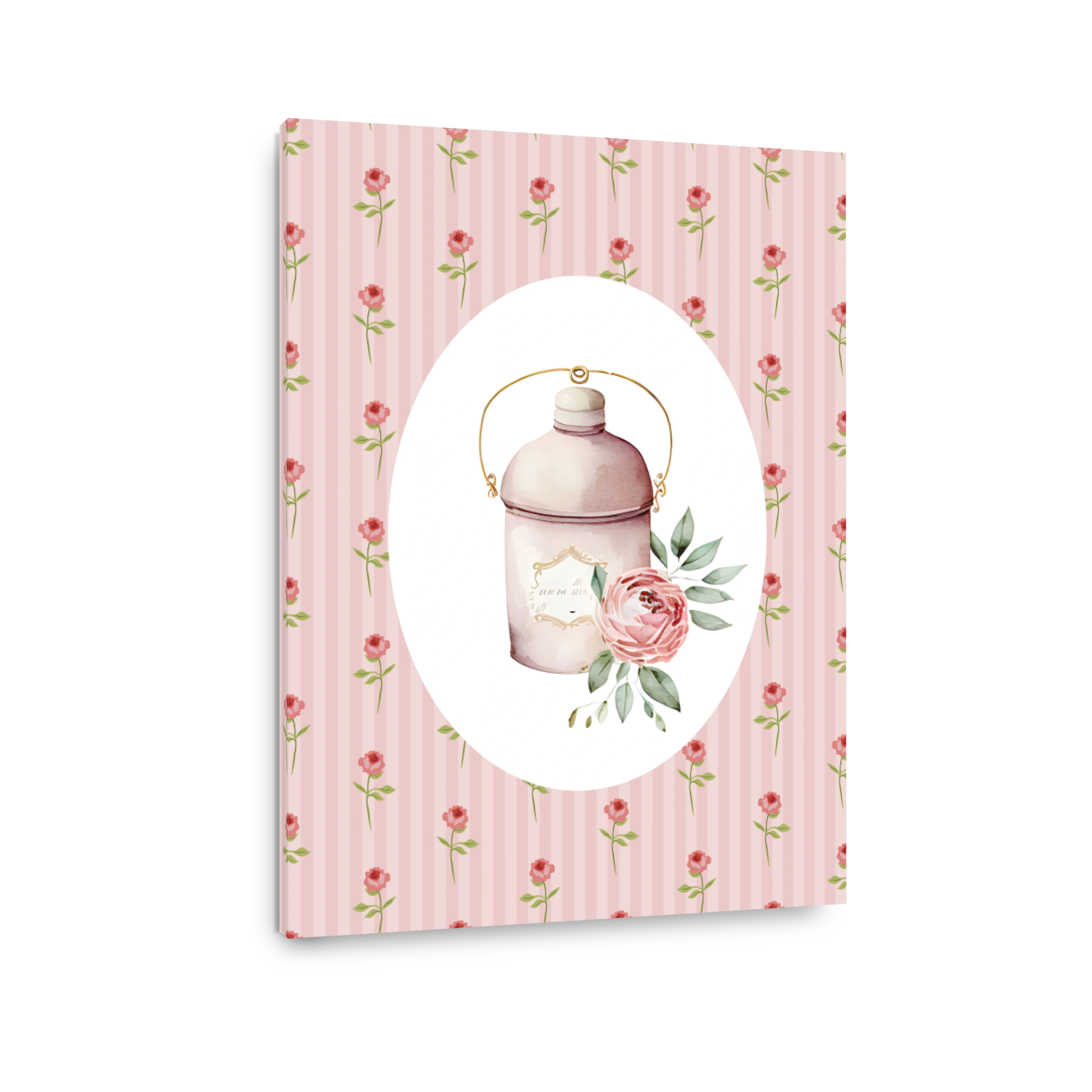 Vintage Jar with Roses Watercolour Art