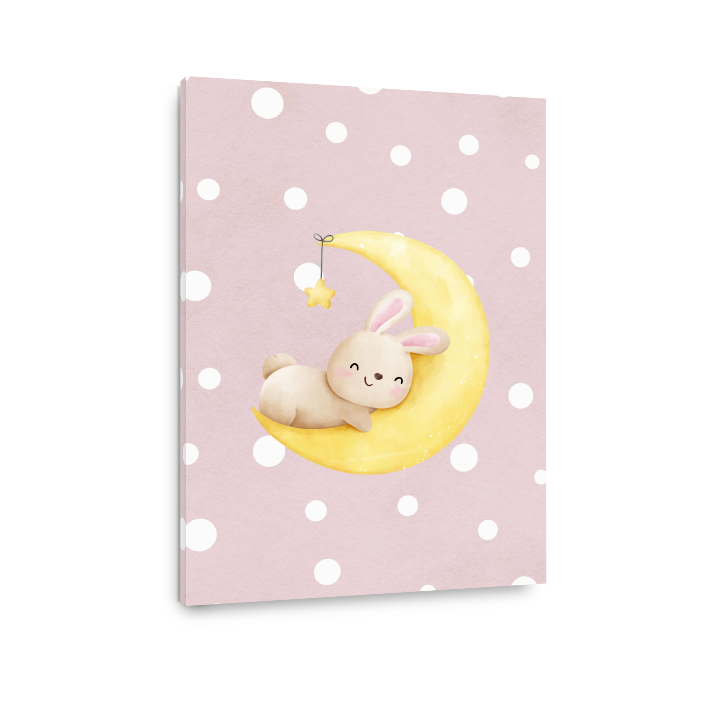 Peaceful Bunny Sleeping on the Moon