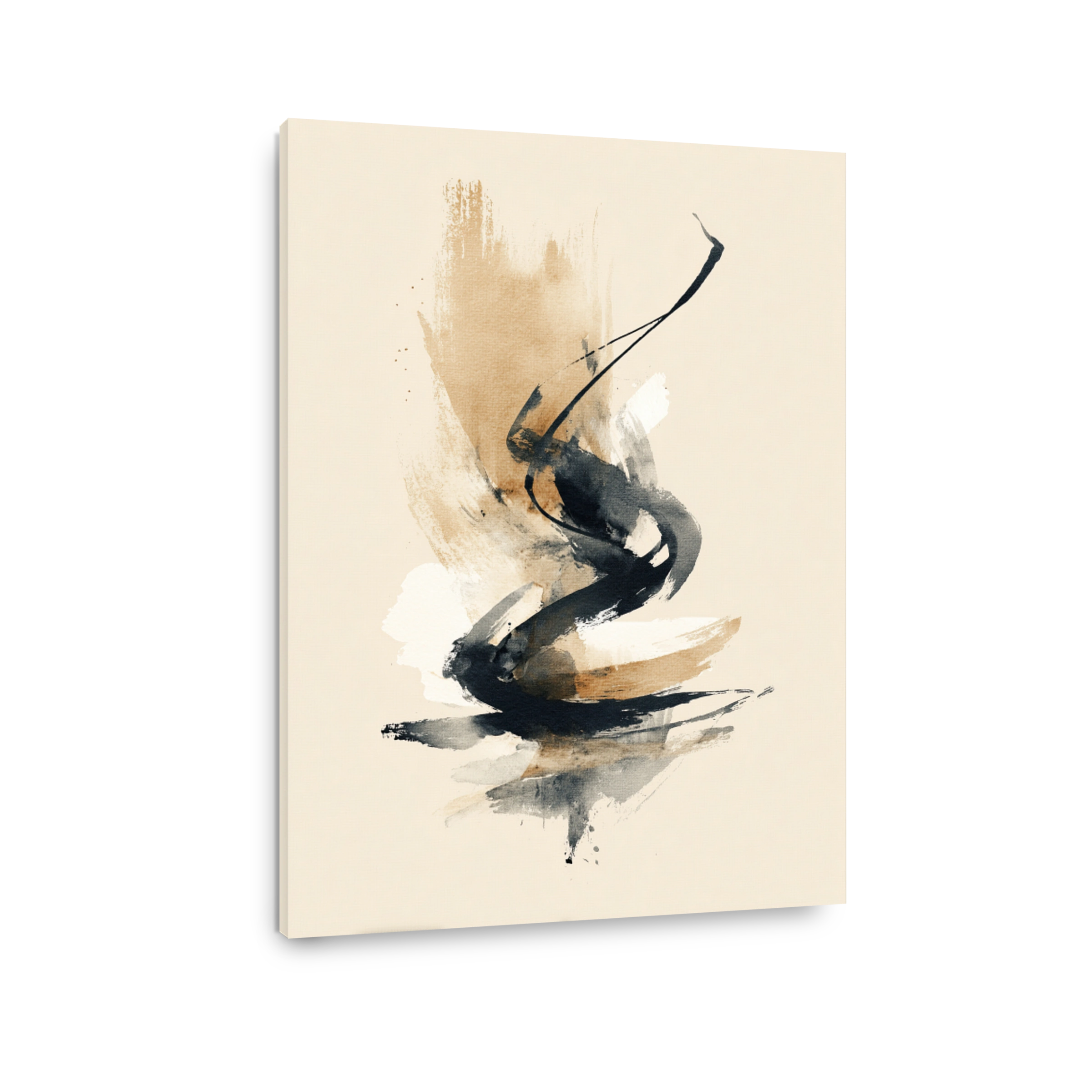 Dynamic Abstract Ink Brushstrokes Art