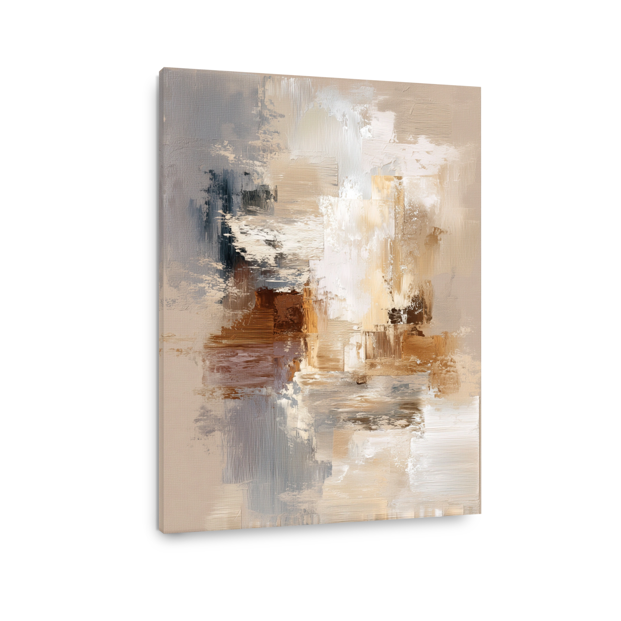 Textured Abstract Beige and Brown Art