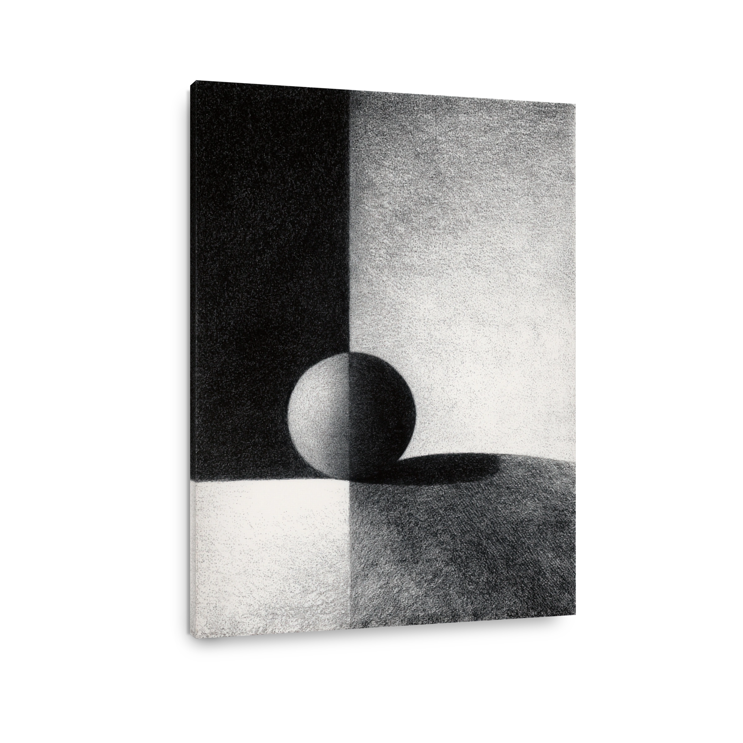Dramatic Sphere Graphite Drawing
