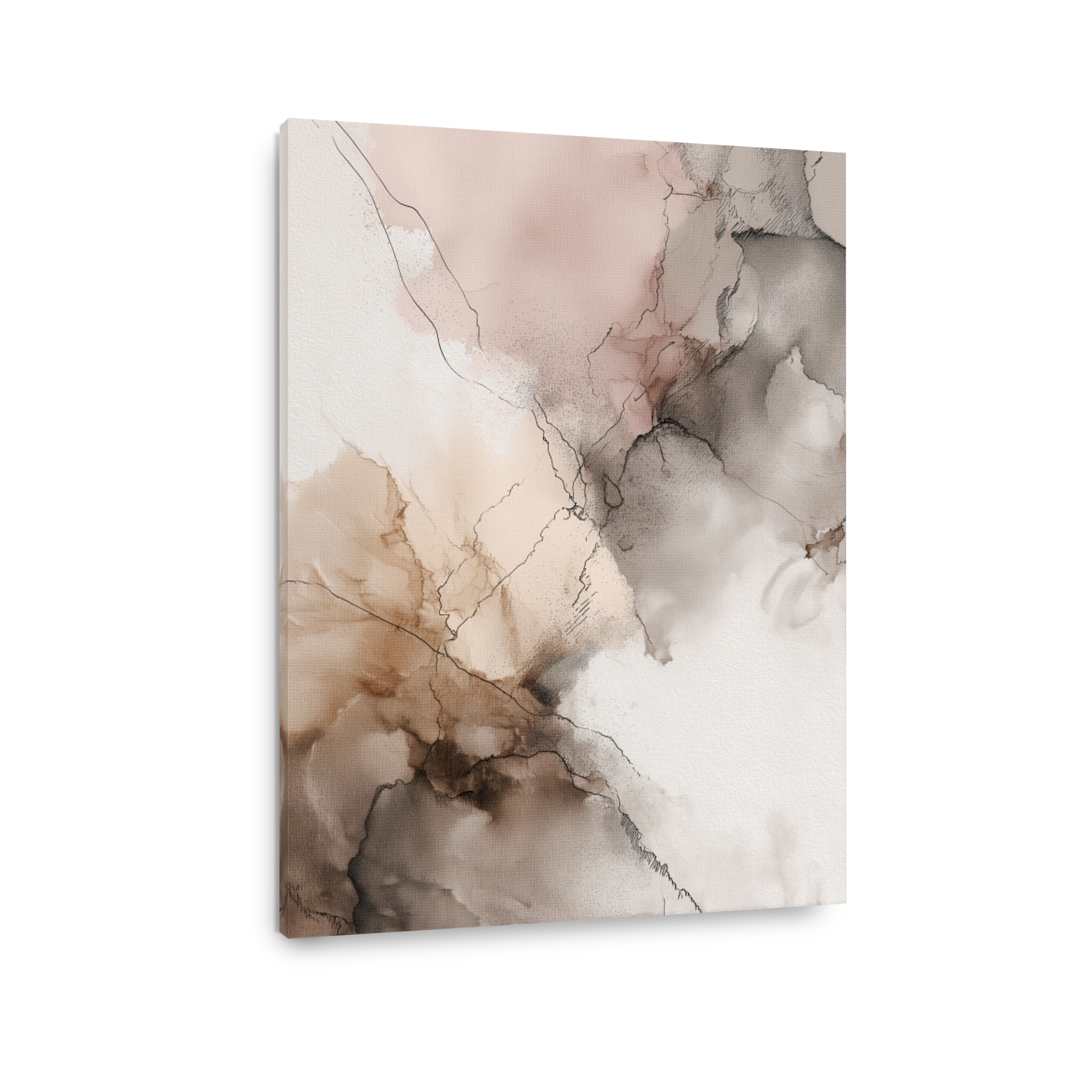 Abstract fluid art with delicate lines