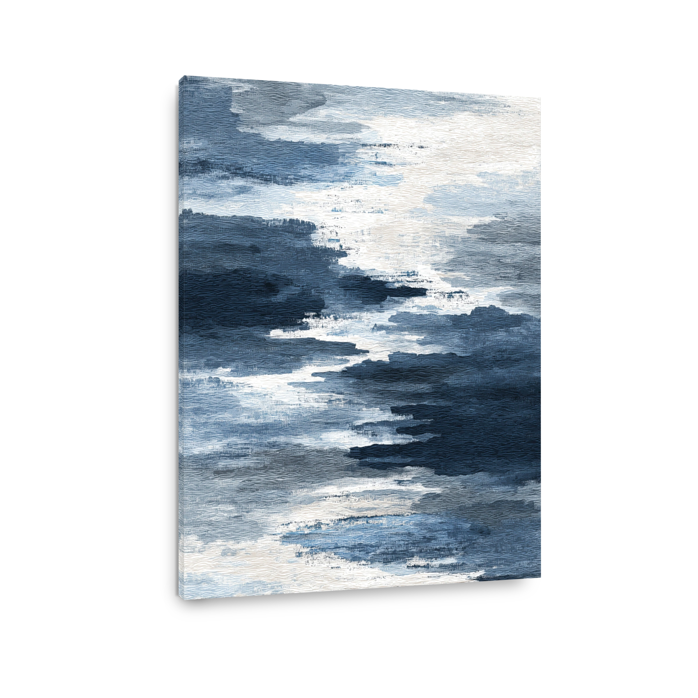 Serene Abstract Blue Waves Canvas Print