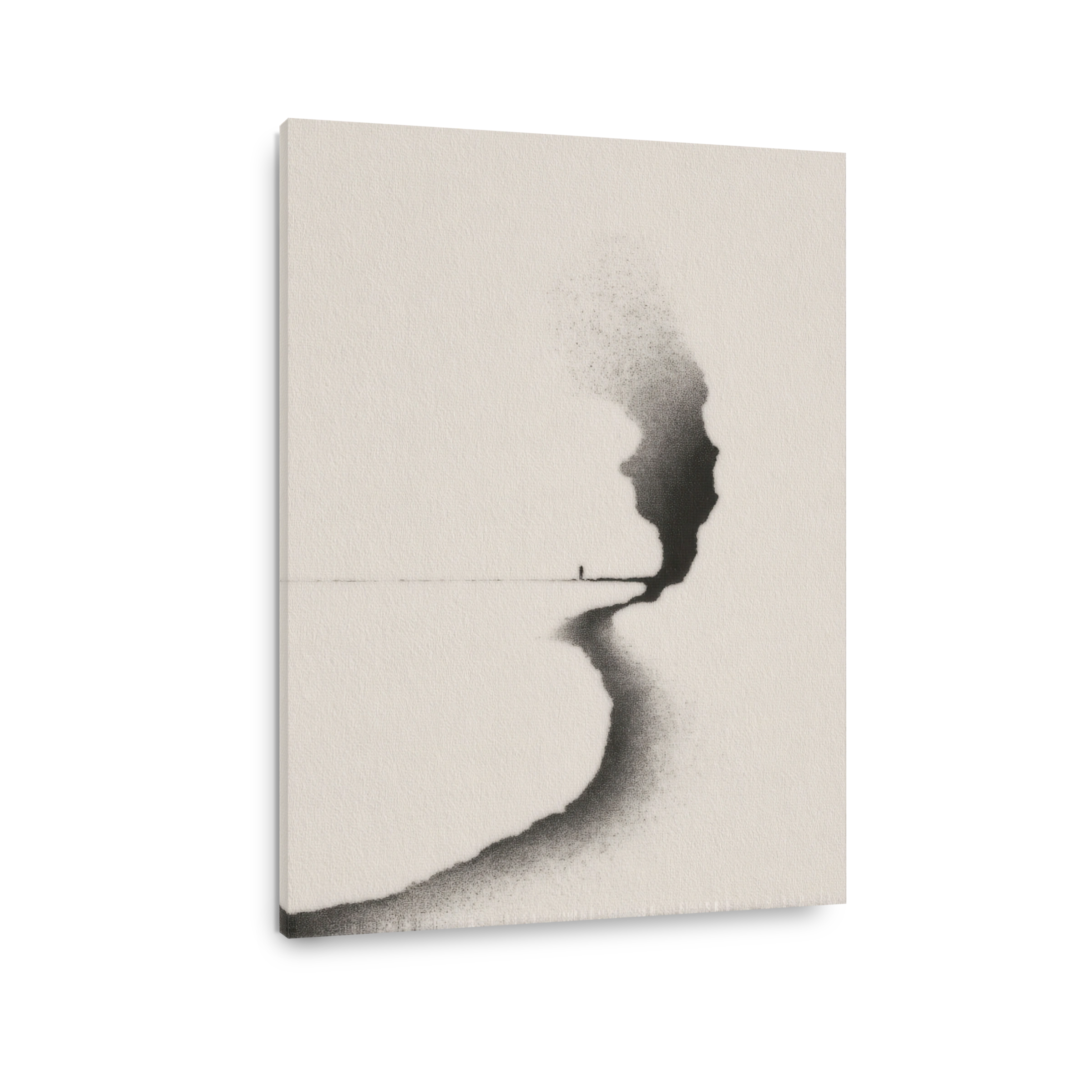 Lone Figure on a Path Japandi Print