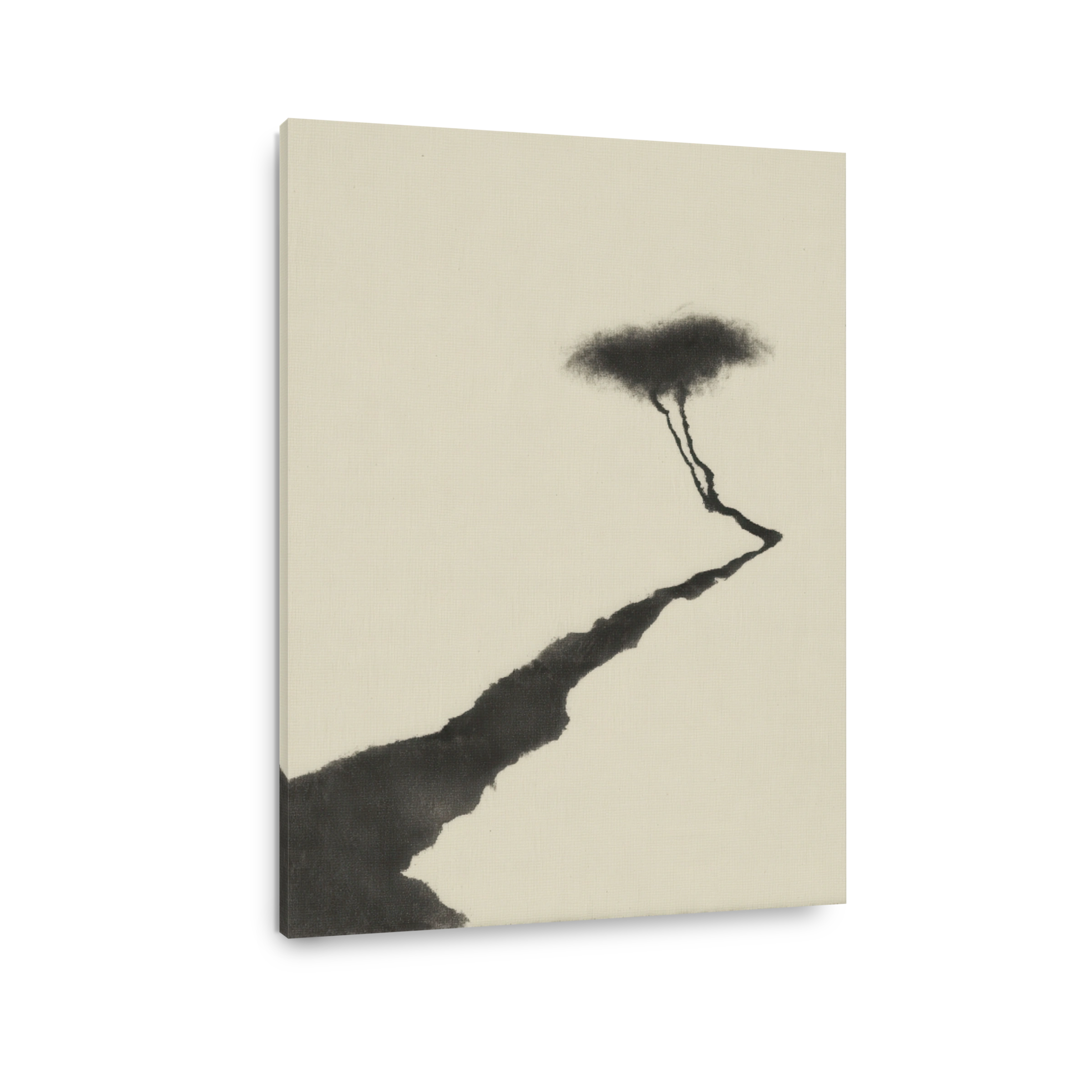 Serene Ink Painting of a Tree