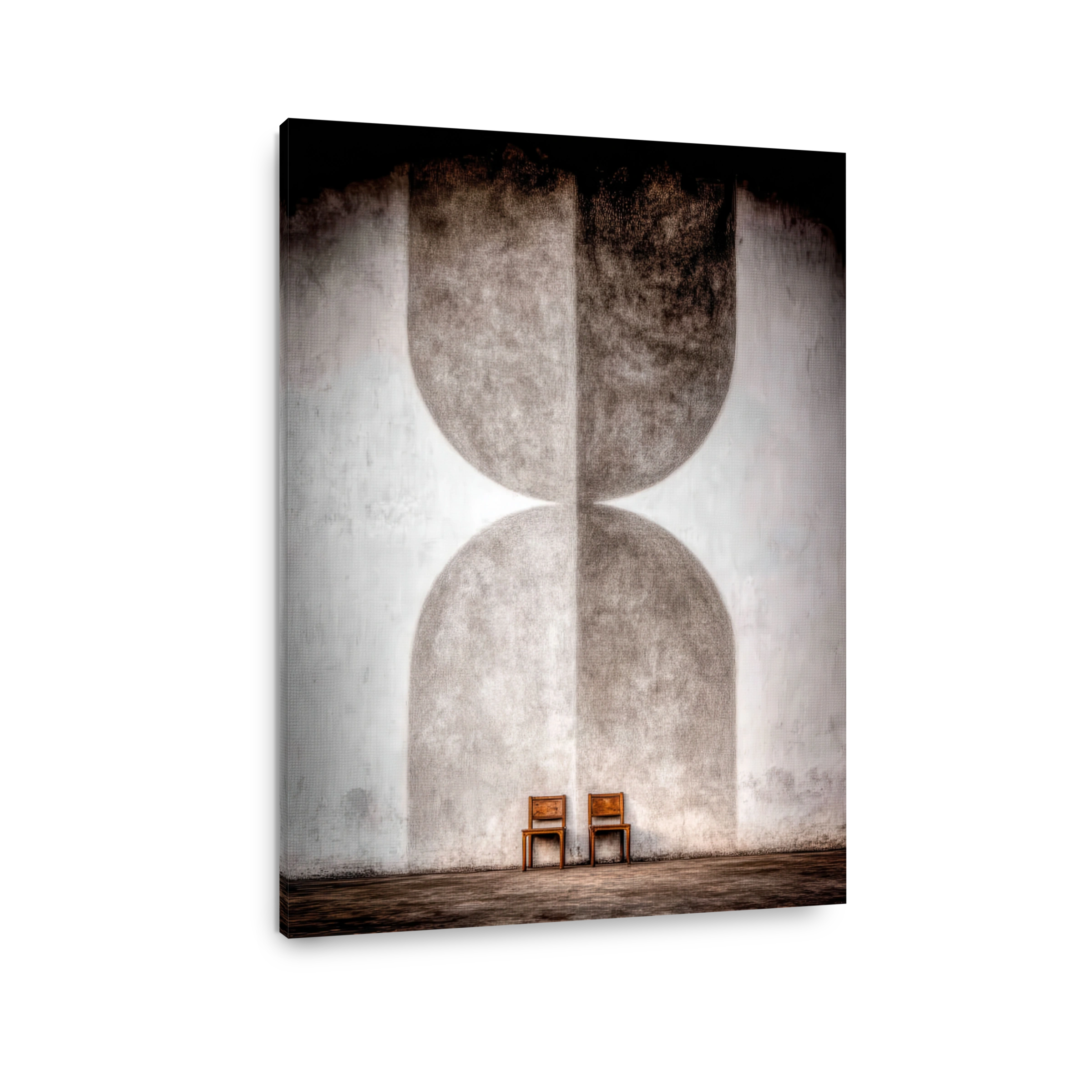 Serene Japandi Style Two Chairs Canvas Print