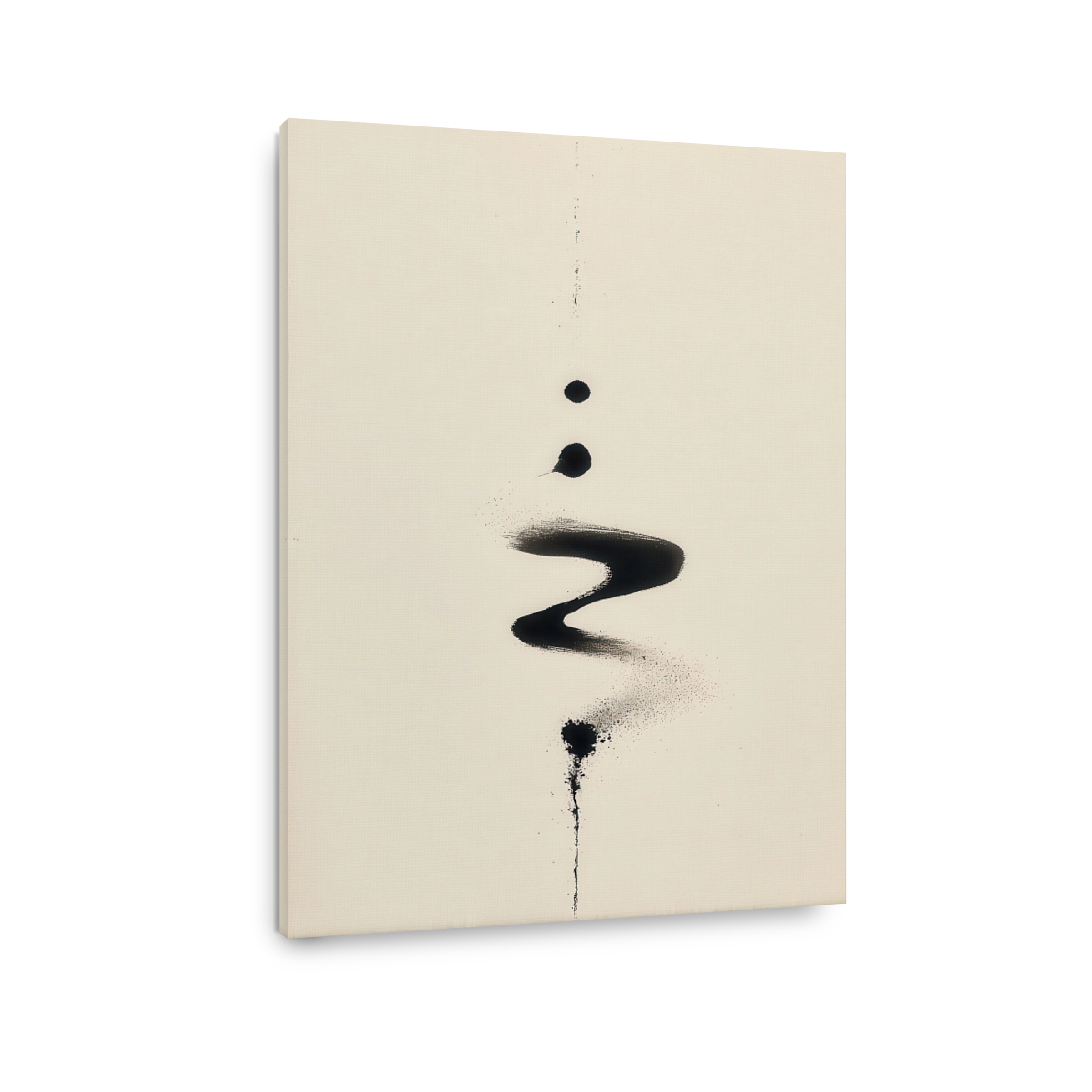 Abstract Ink Splatter Art on Canvas