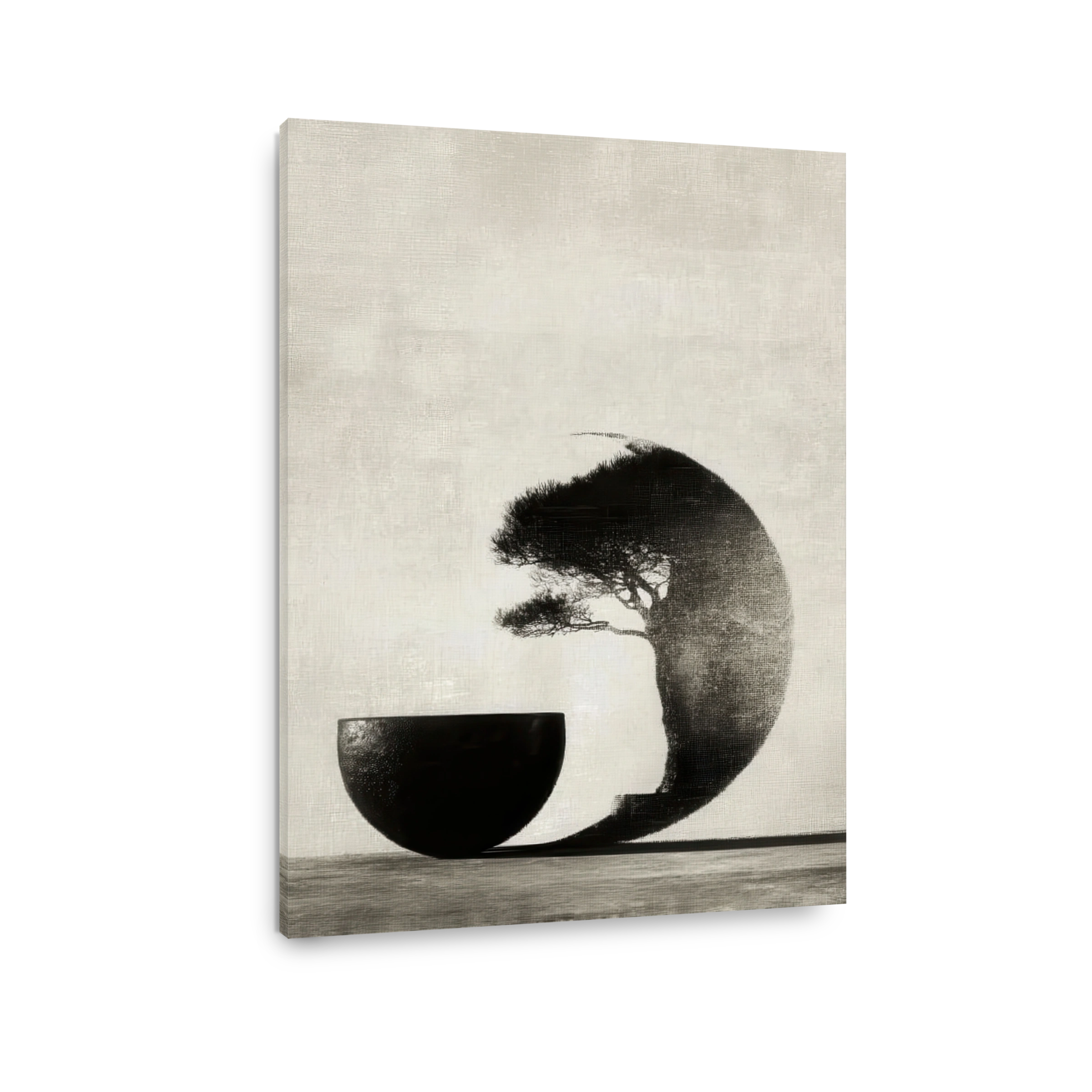Japandi Tree and Bowl Serene Print