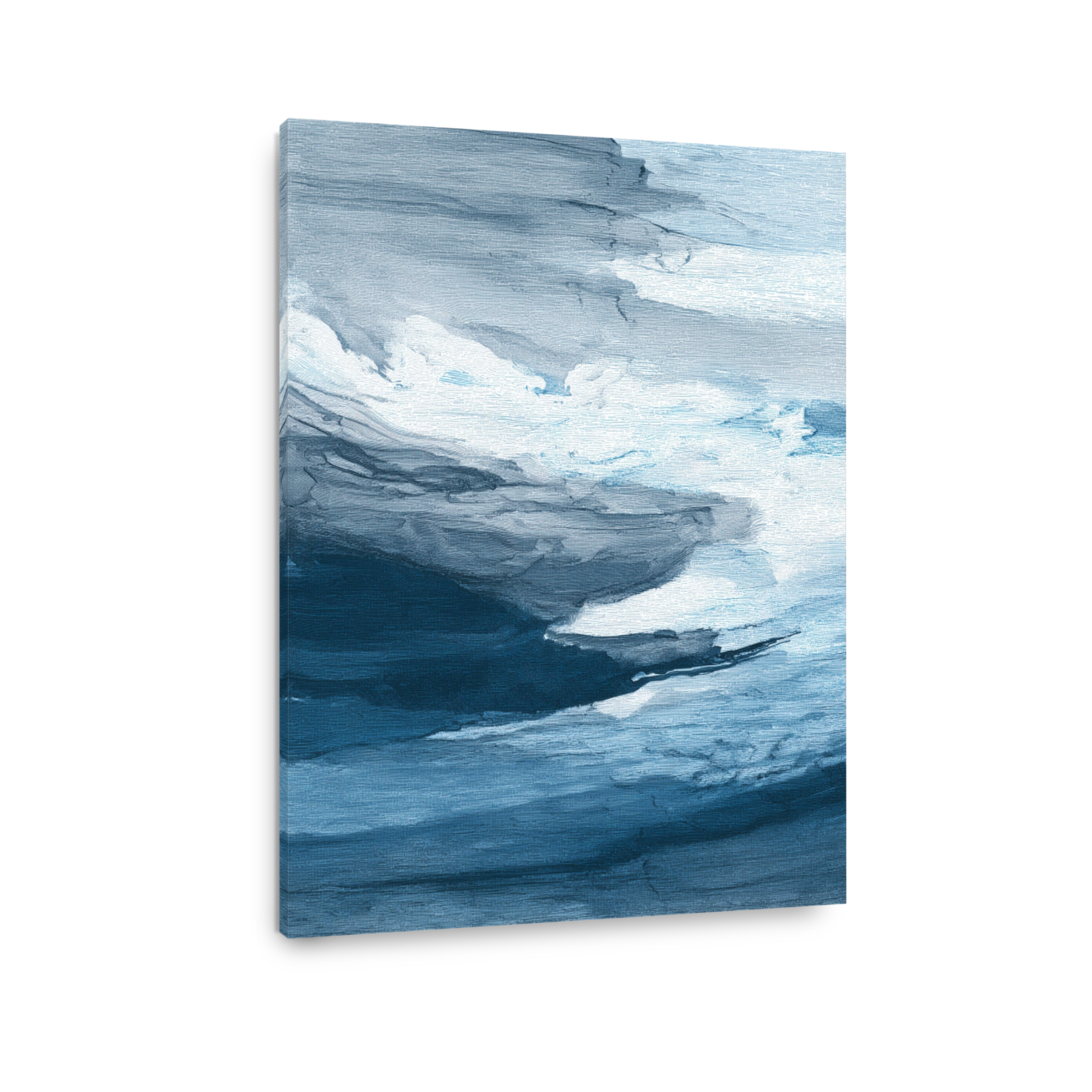 Abstract Blue and White Acrylic Painting