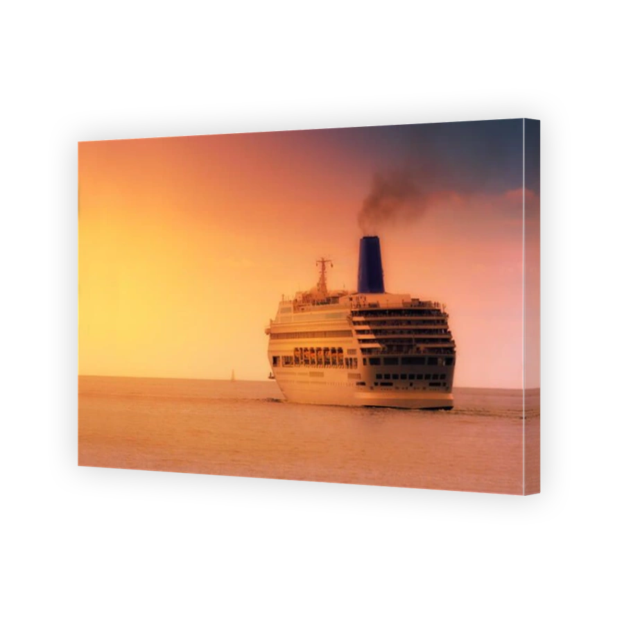 Serene Cruise Ship Sailing at Sunset
