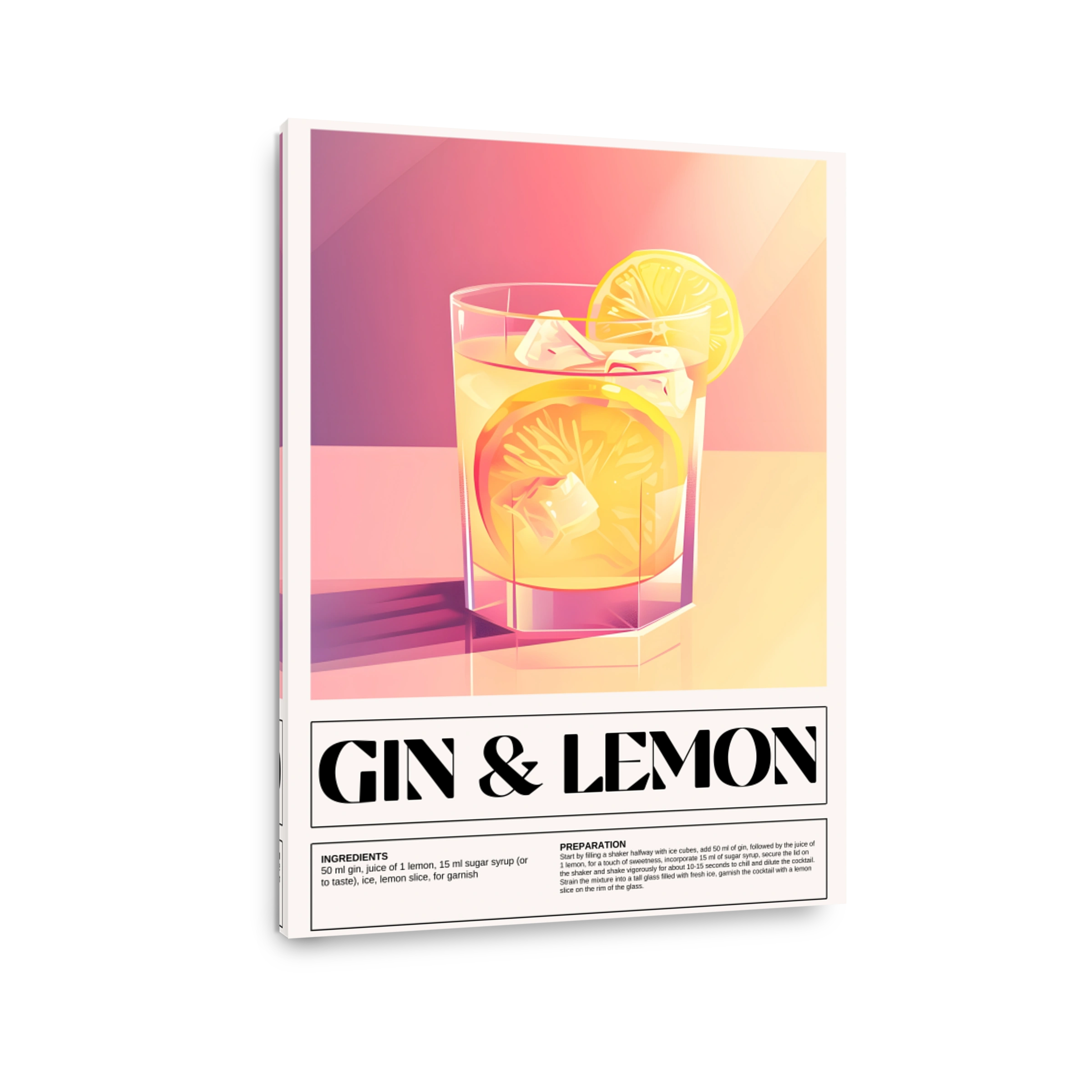 Refreshing Gin and Lemon Cocktail Art