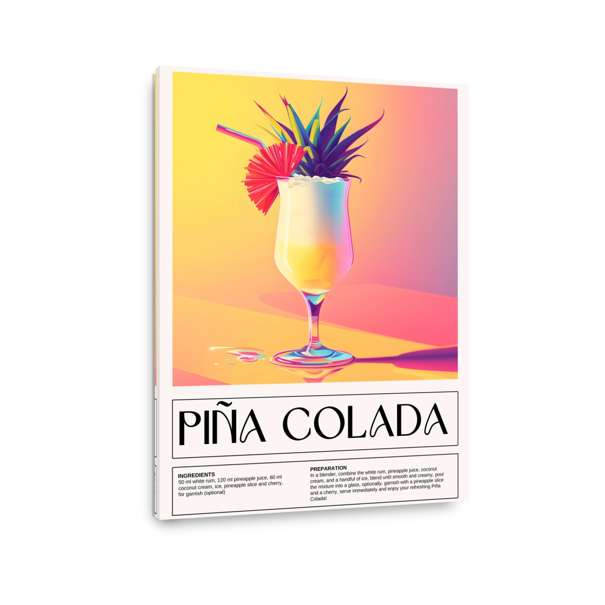 Vibrant Piña Colada Cocktail Art