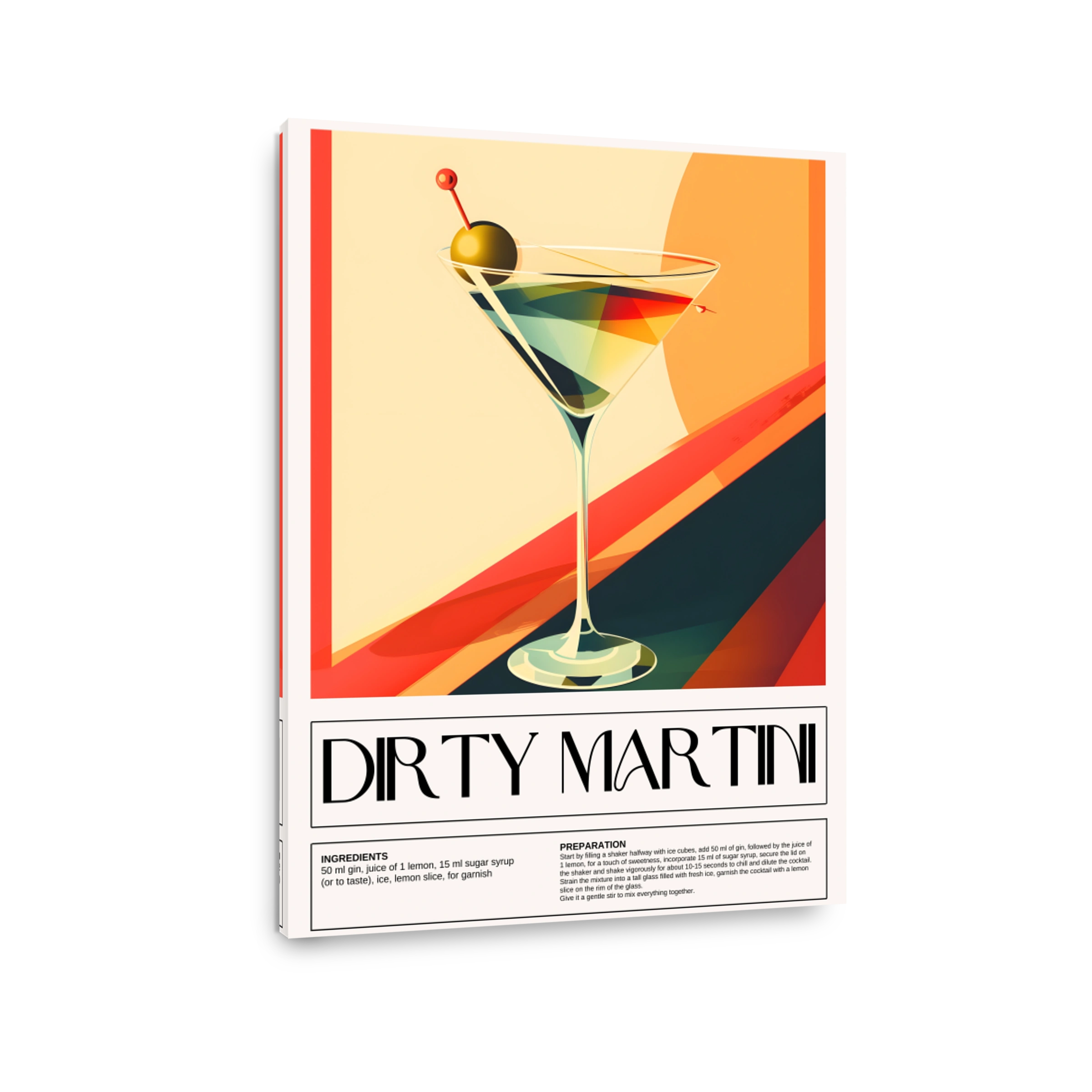 Dirty Martini Cocktail Art