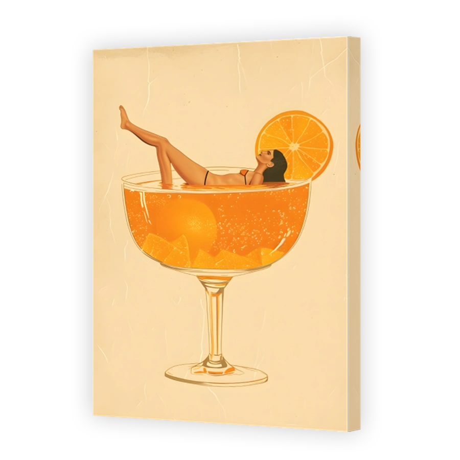Woman Relaxing in Orange Cocktail