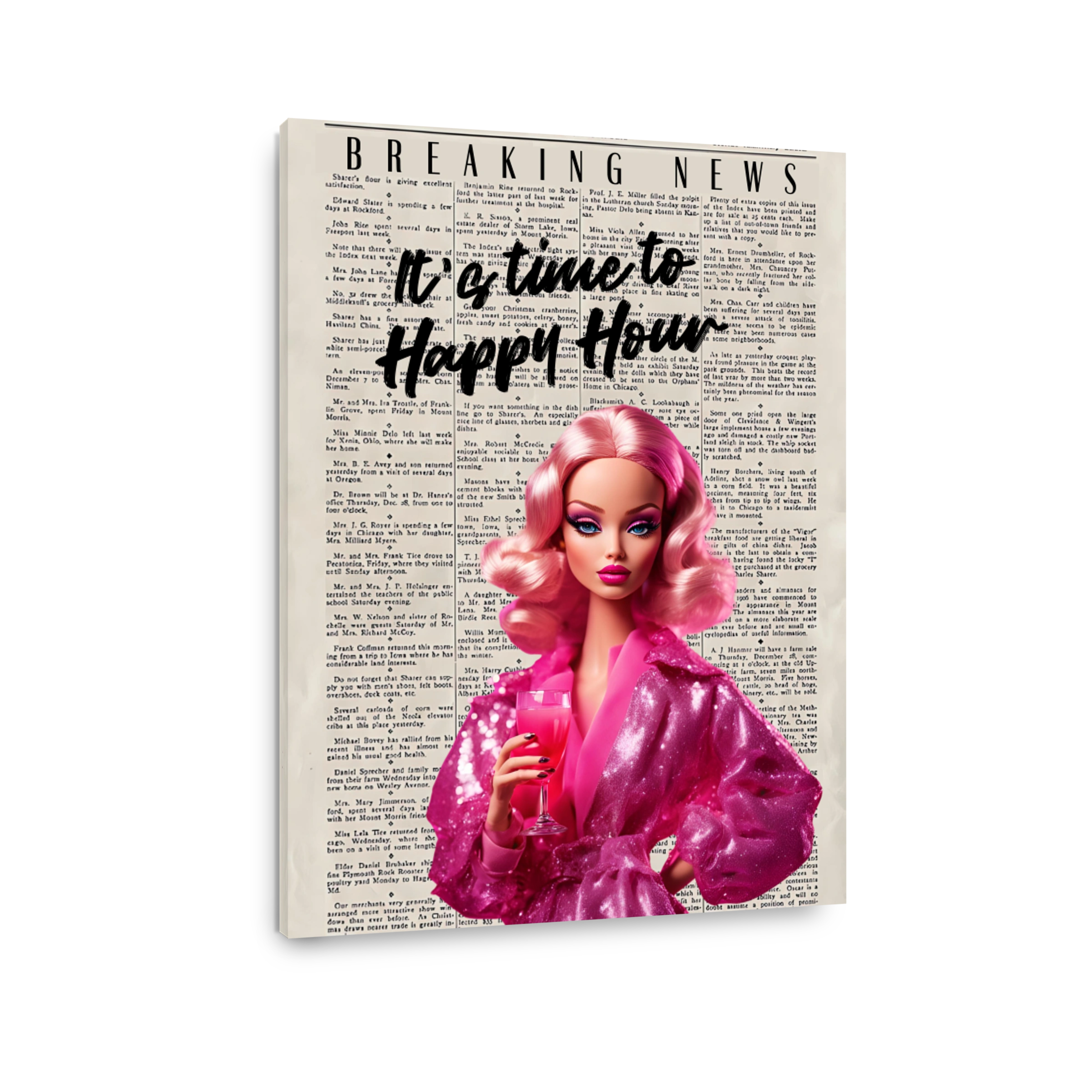 Glamorous Barbie with Pink Cocktail