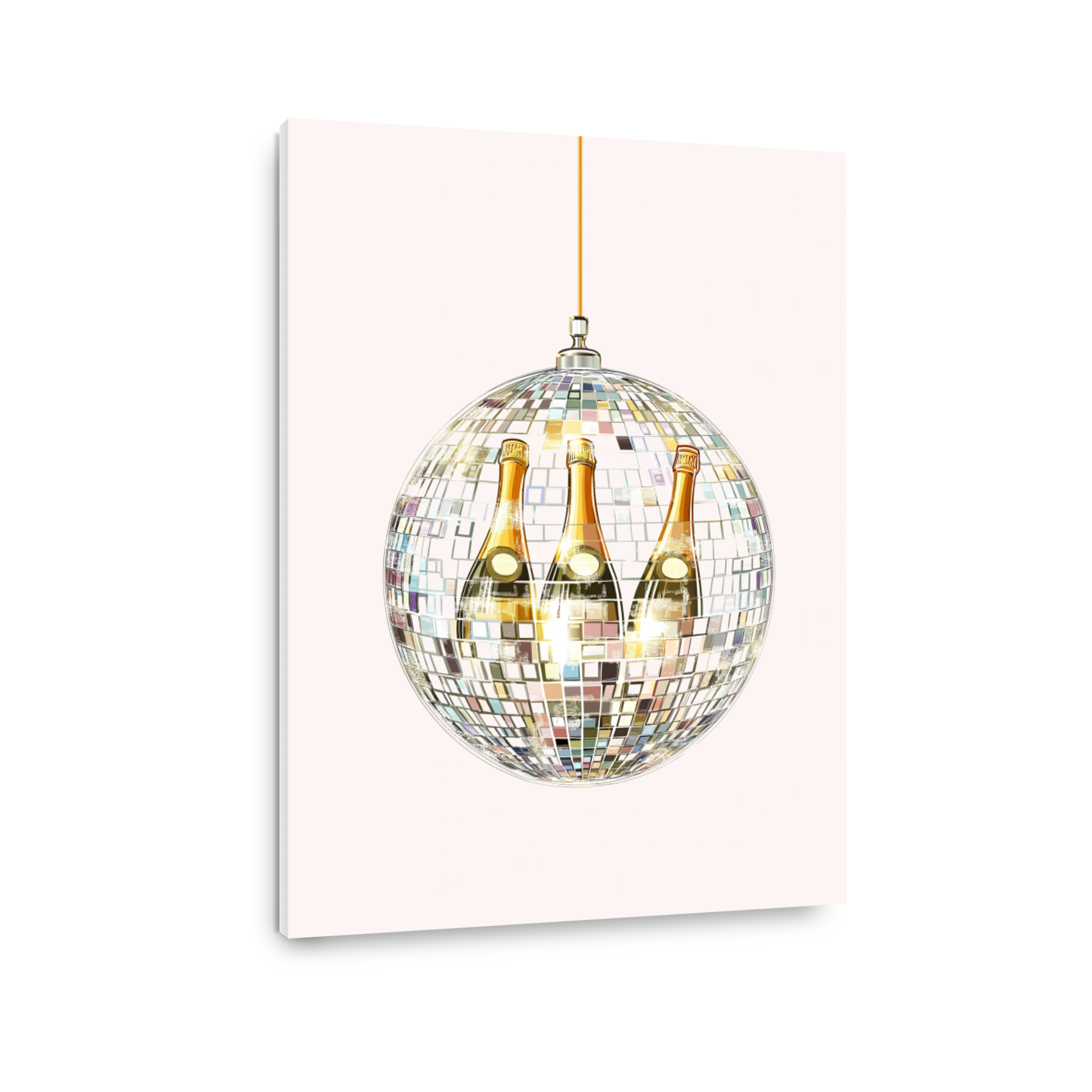 Champagne Bottles in a Disco Ball