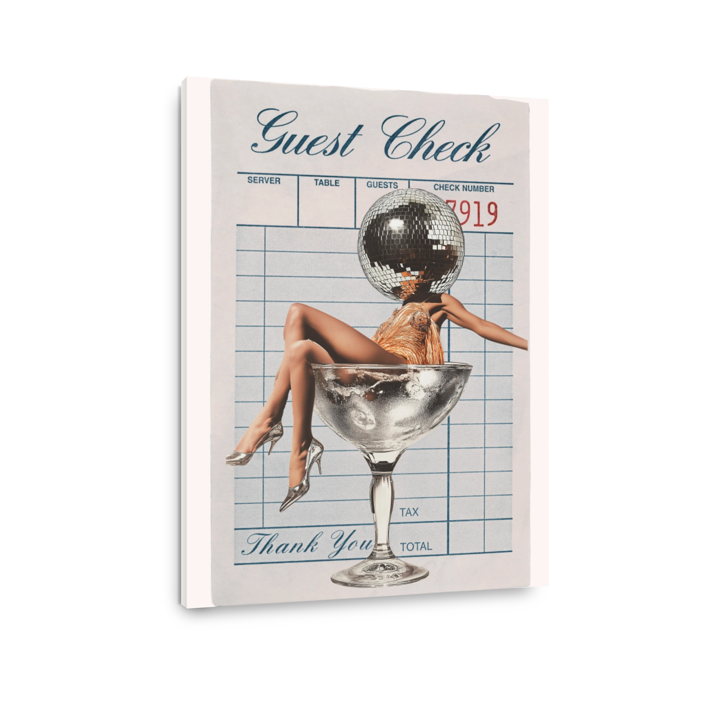 Glamorous Disco Ball Woman in Cocktail