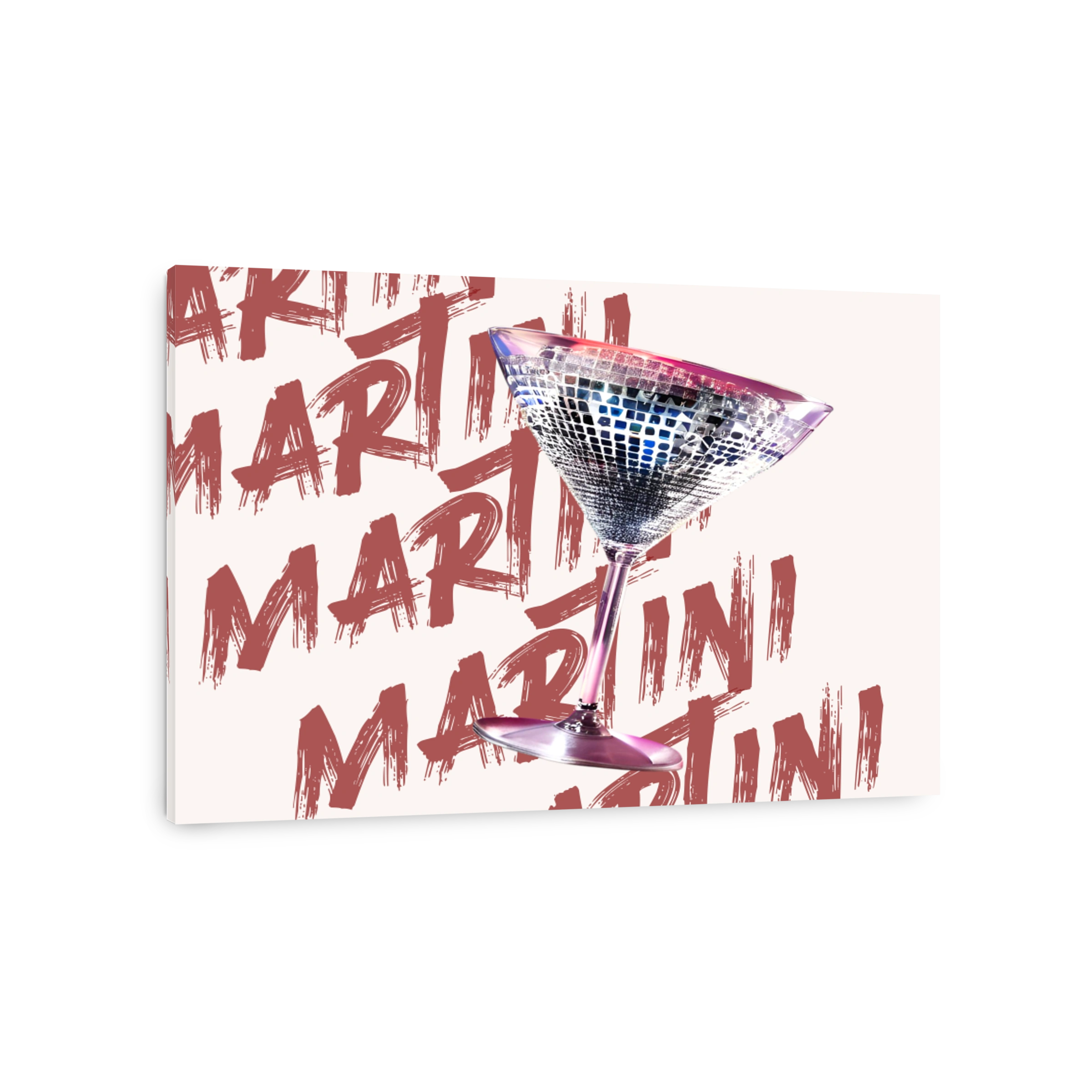 Martini Glass Disco Ball Art
