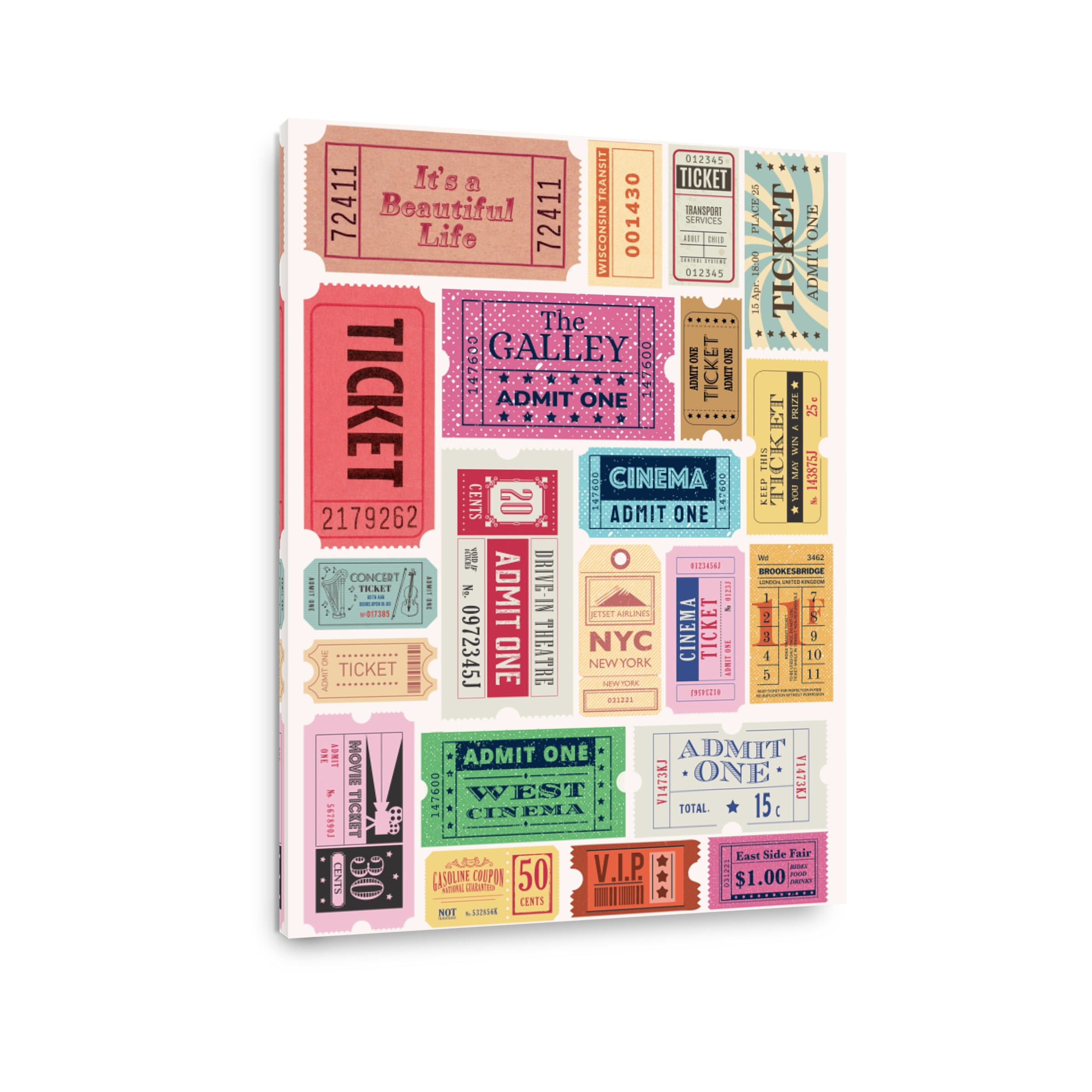 Vintage Ticket Collection Art