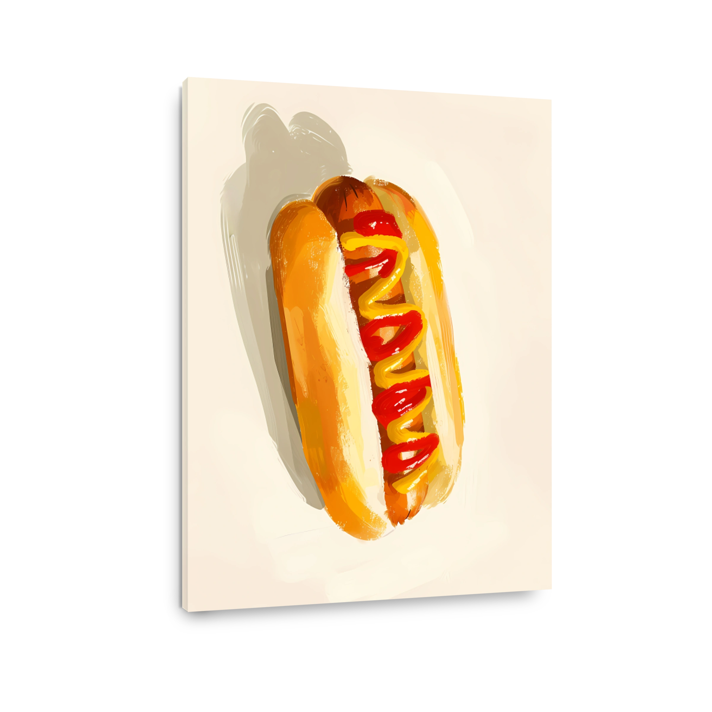 Vibrant Hot Dog with Ketchup and Mustard
