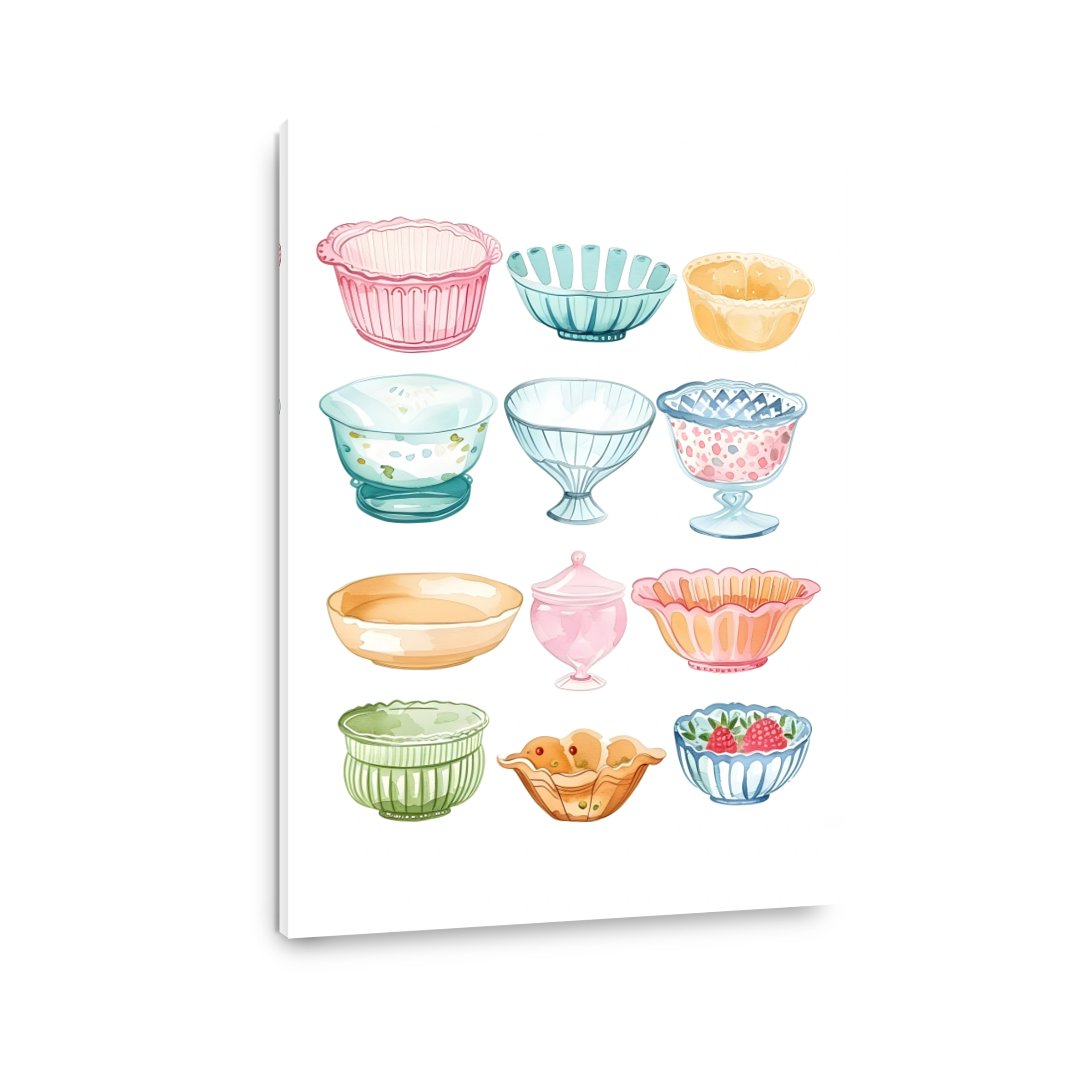 Charming Watercolour Dessert Bowls Collection