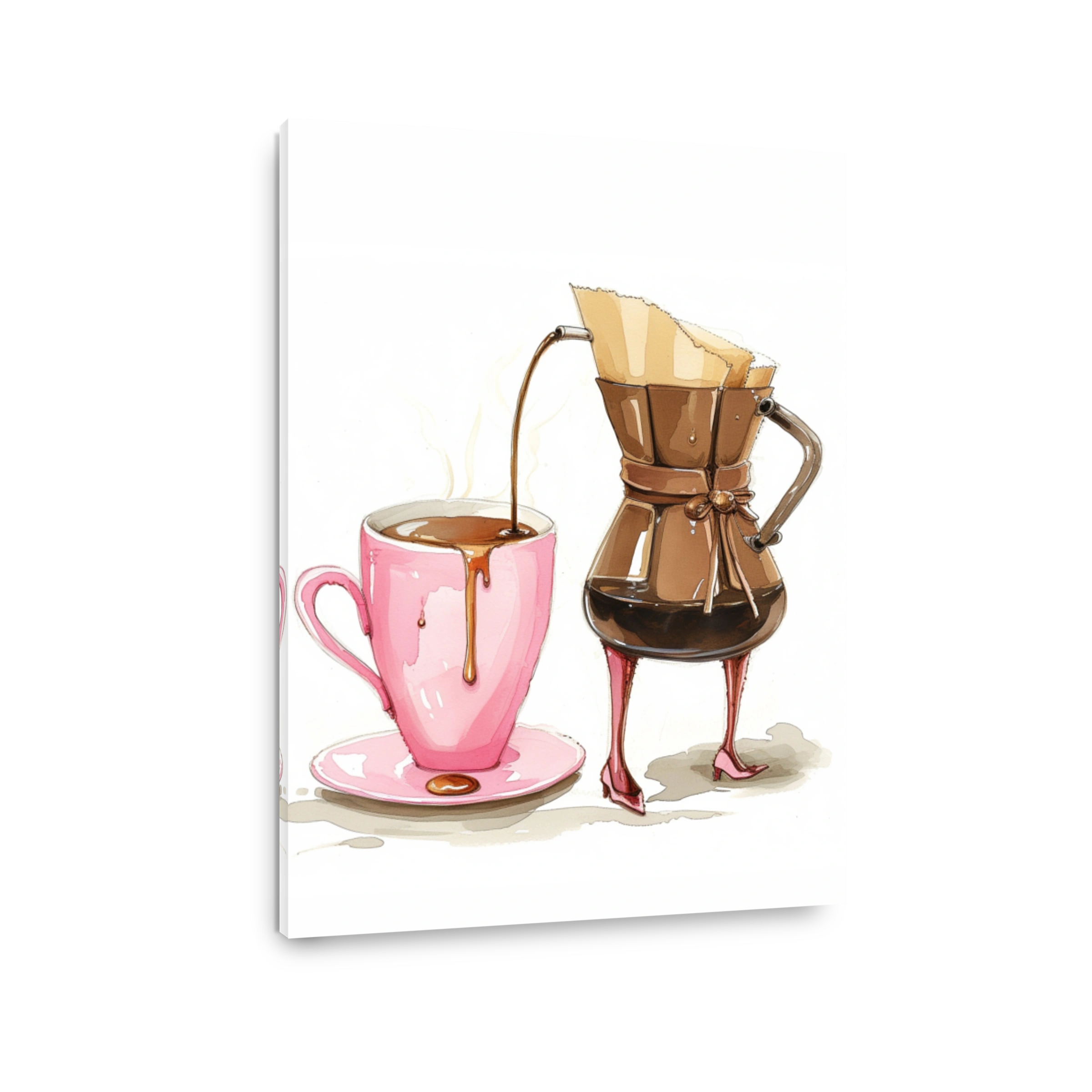 Coffee Brewing Watercolour Art