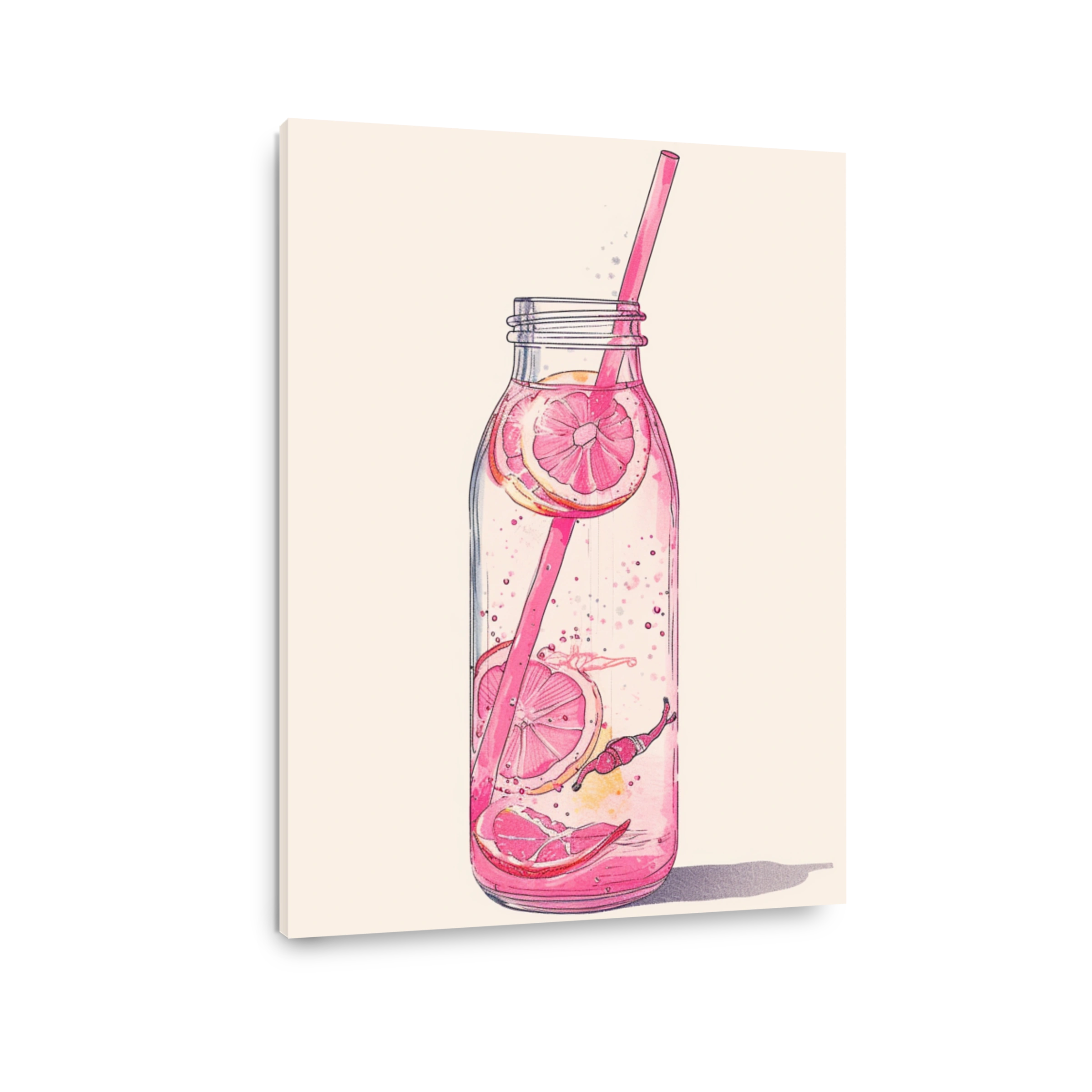 Refreshing Grapefruit Drink Illustration