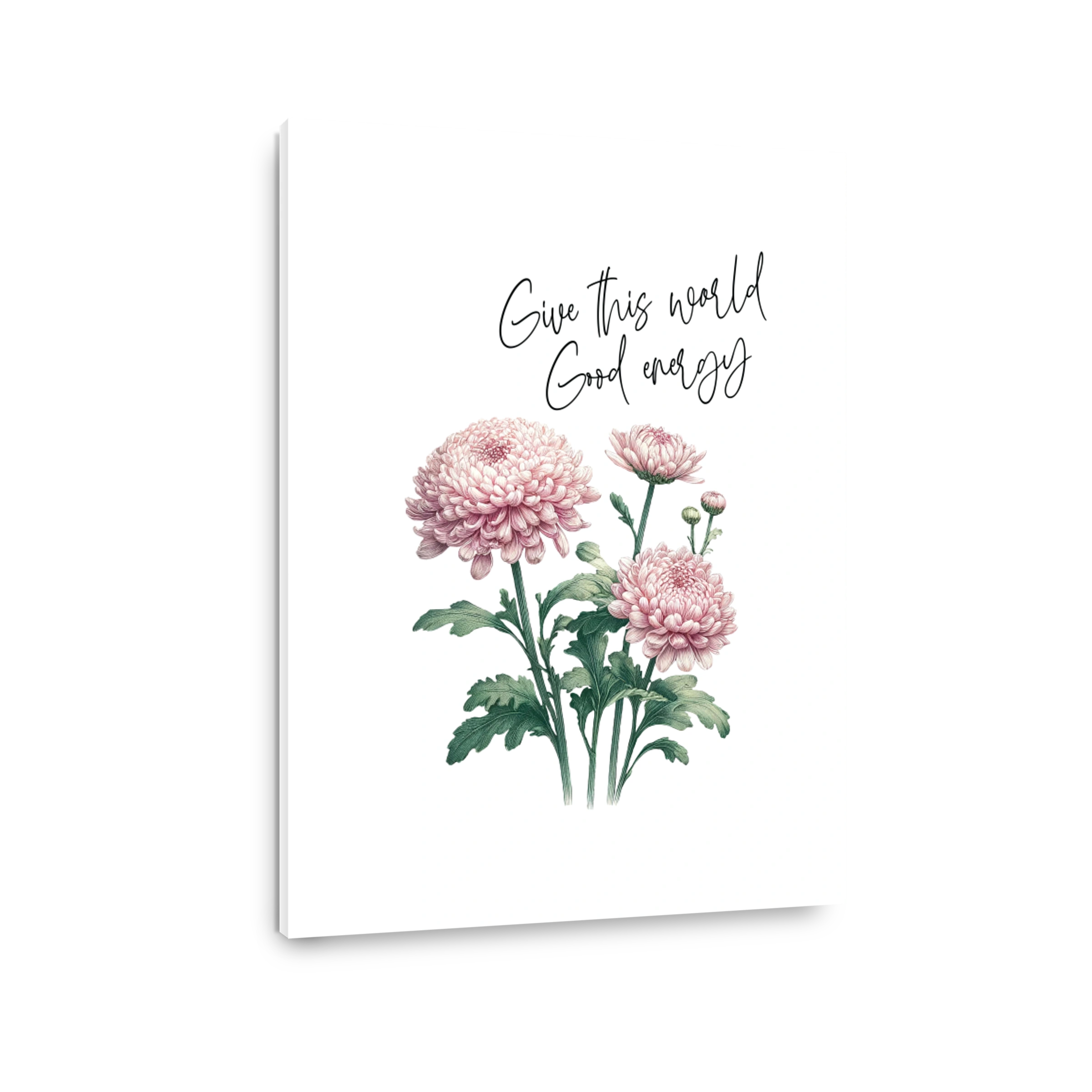 Pink Chrysanthemums with Inspiring Quote