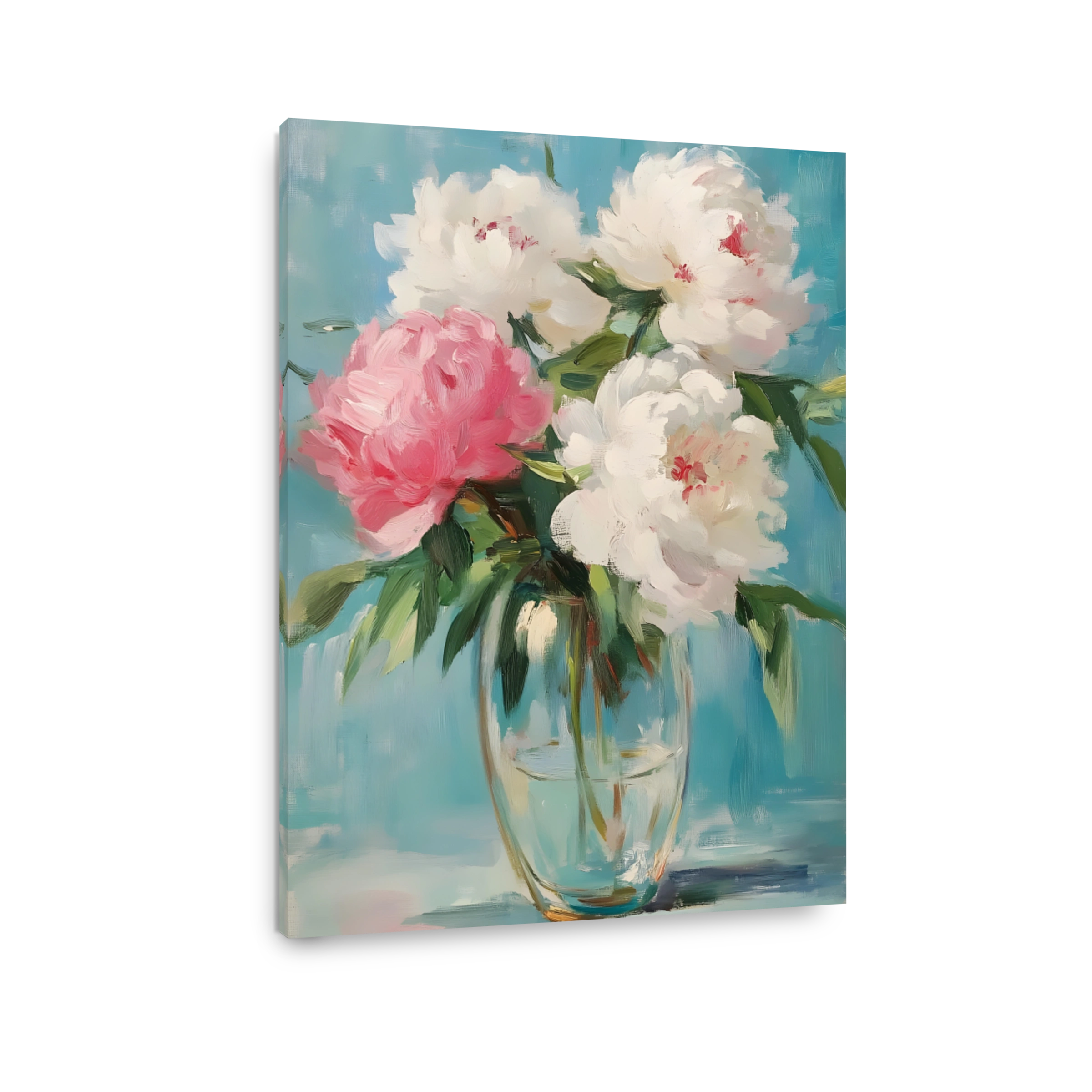 Vibrant Peonies in a Glass Vase