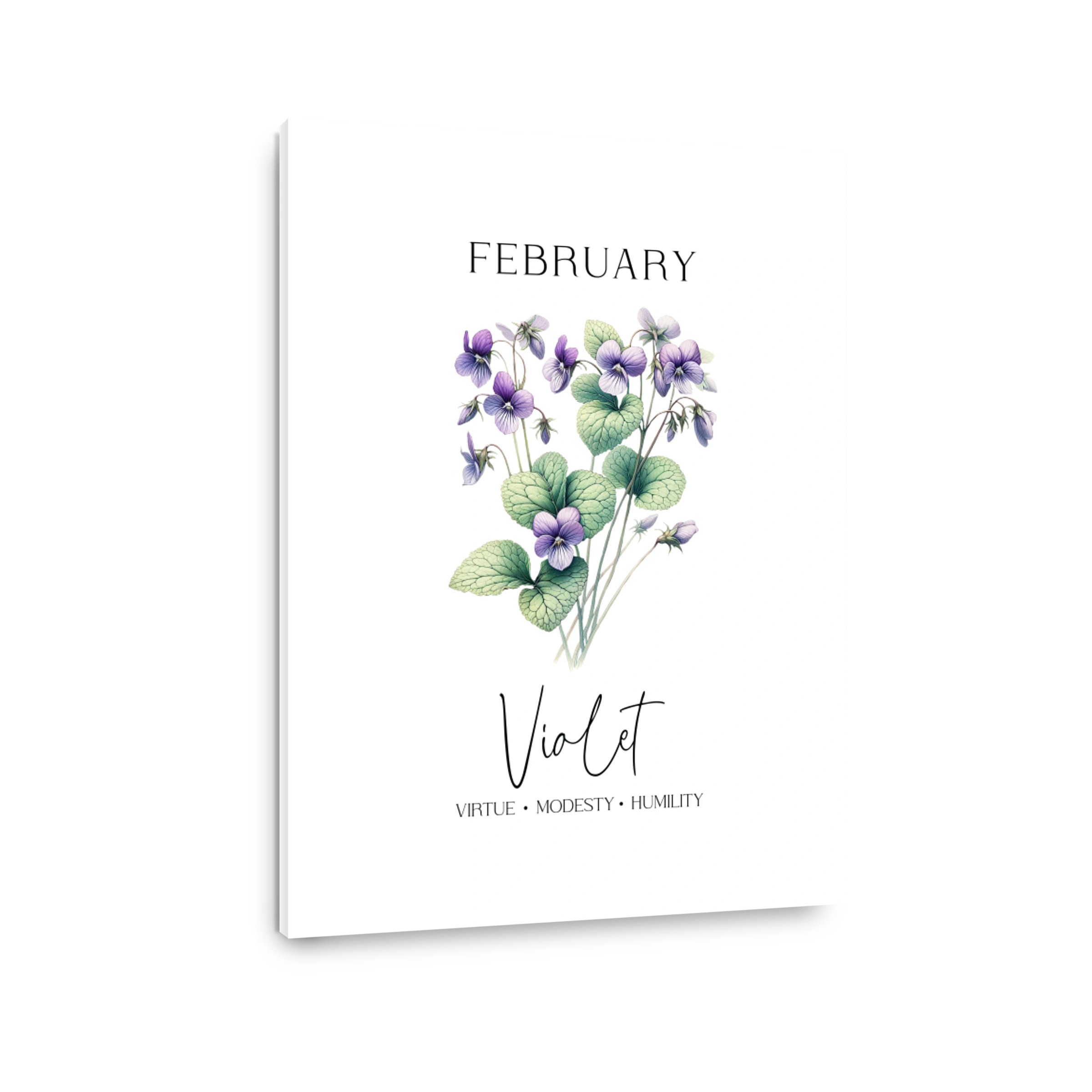 February Violet Flowers Artwork