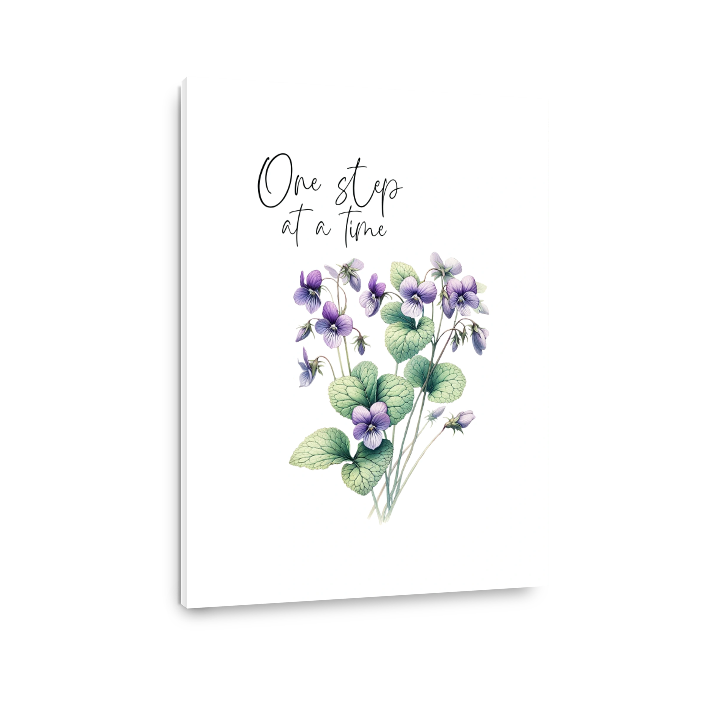 Gentle Violets with Inspiring Text