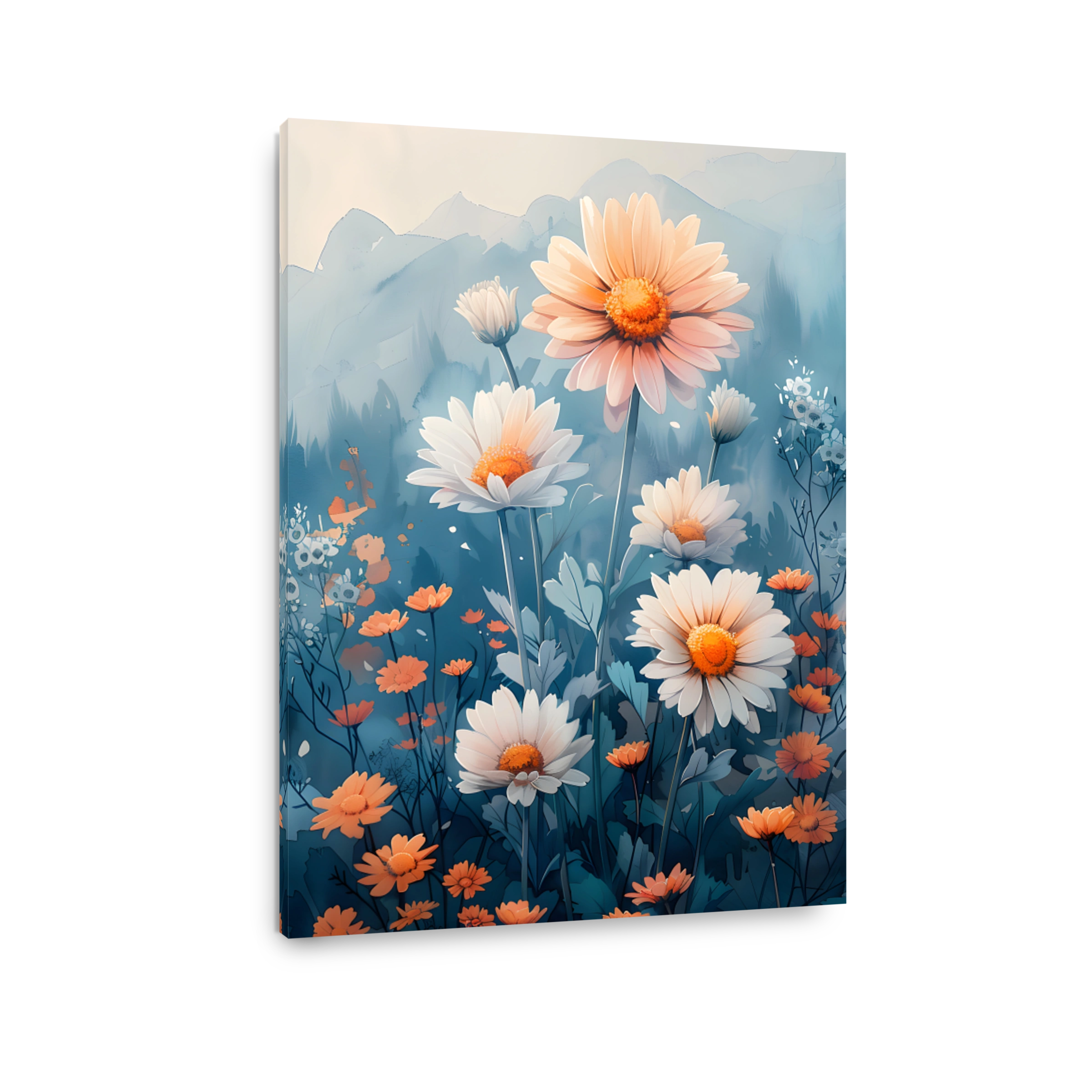 Vibrant Daisies in a Serene Landscape