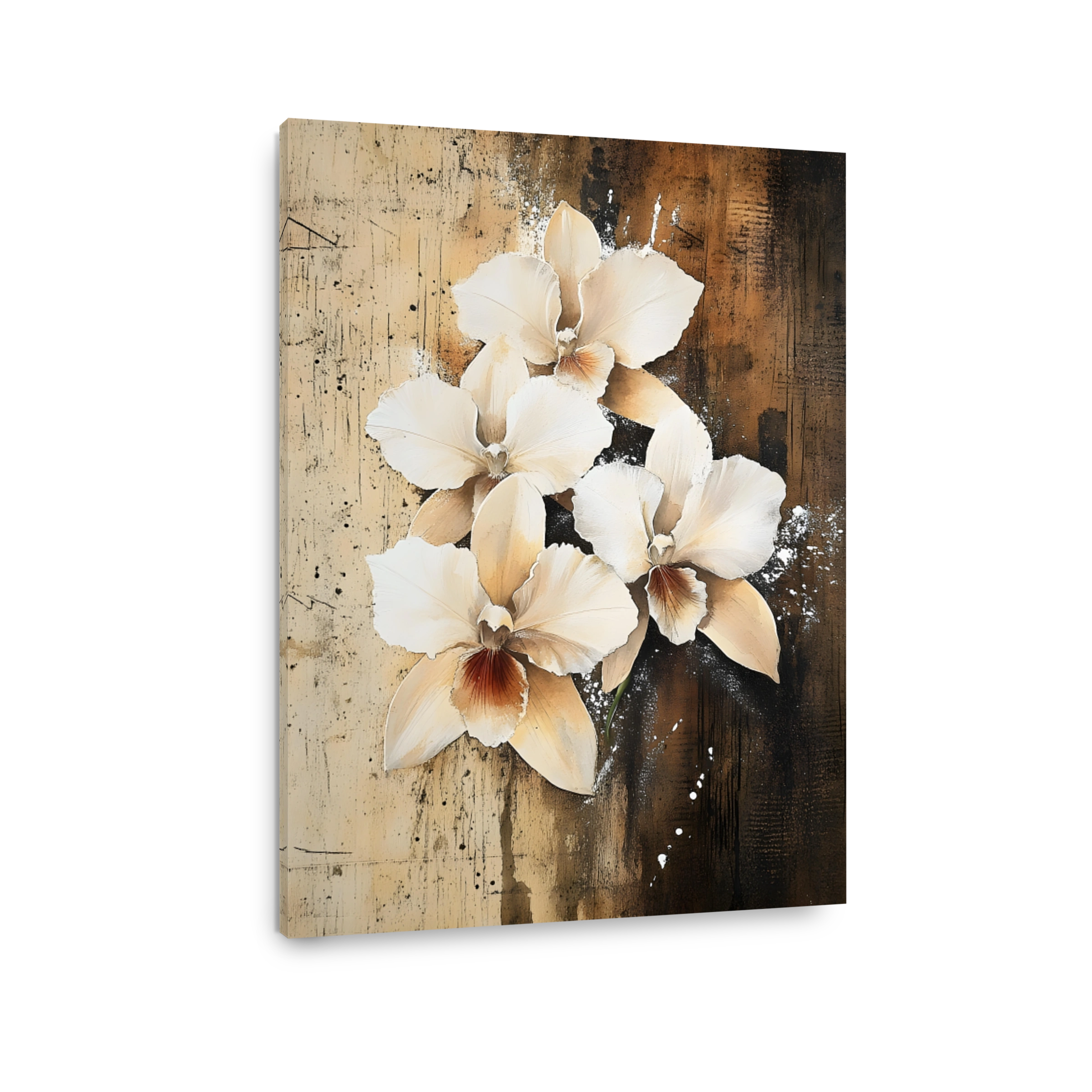 Elegant White Orchids on Textured Background