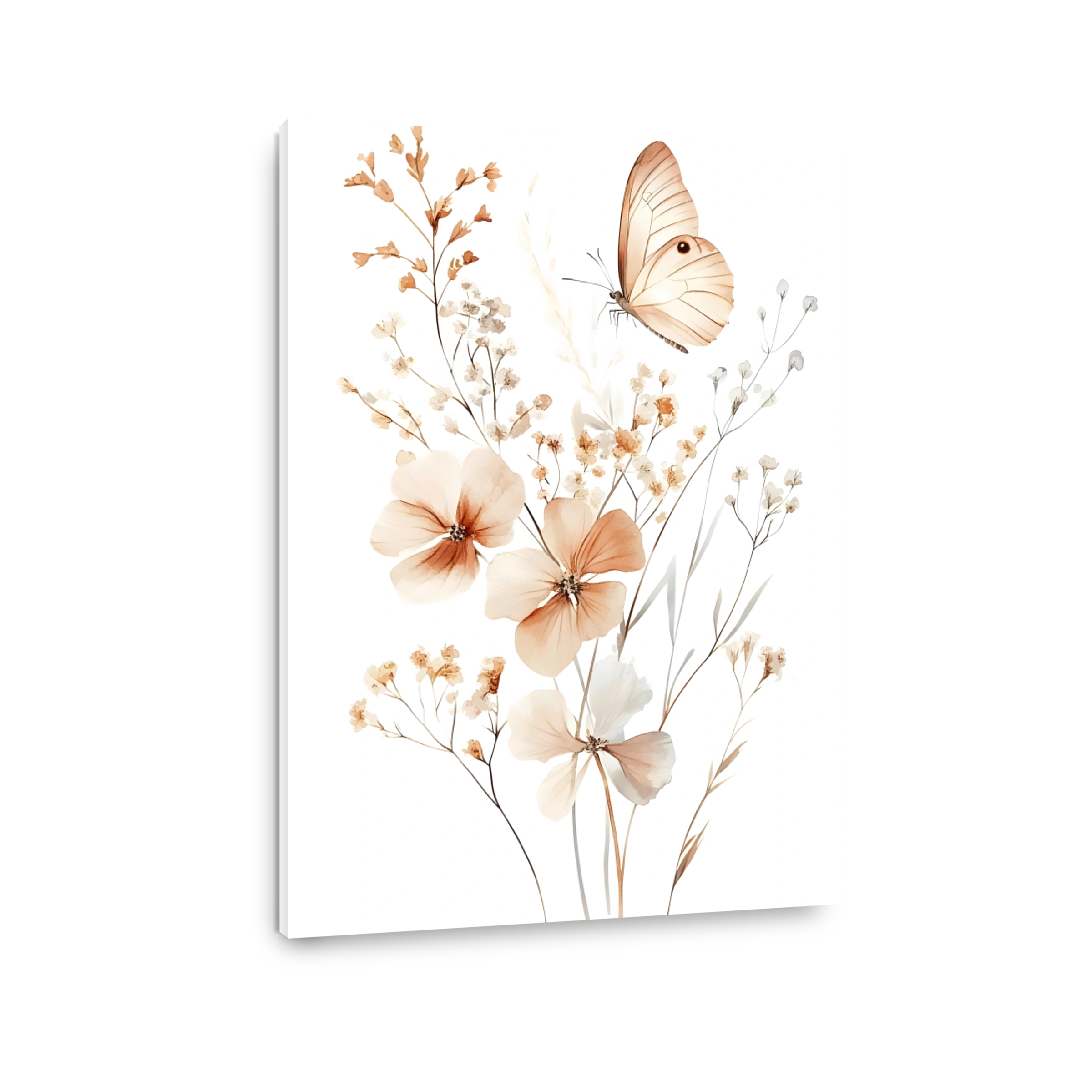 Delicate Butterfly and Floral Watercolour