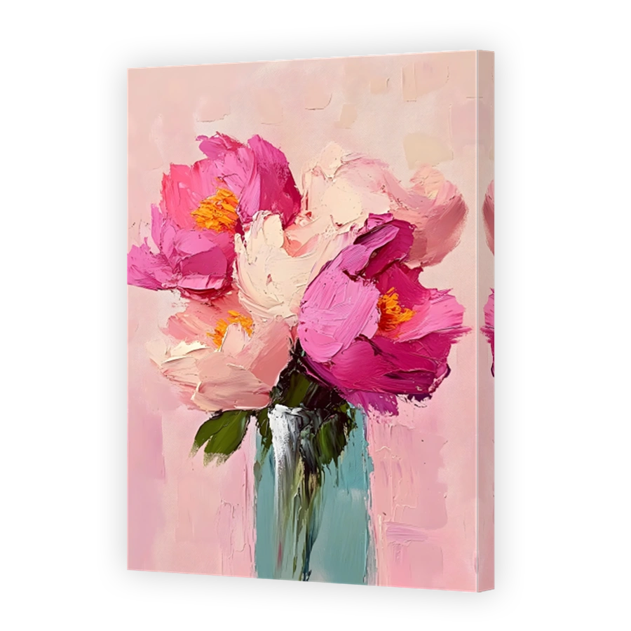 Vibrant Peonies Oil Painting