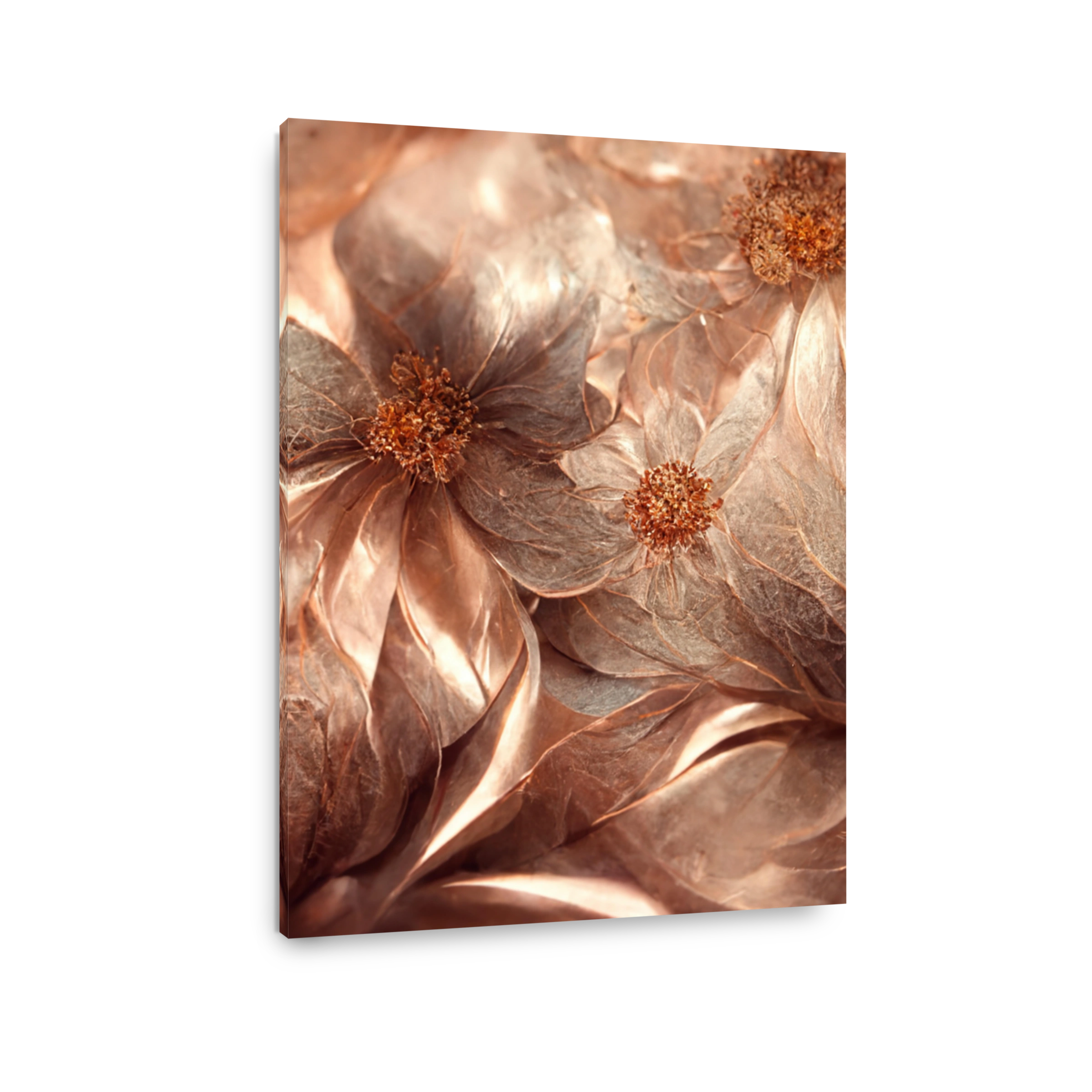 Opulent Rose Gold Floral Art