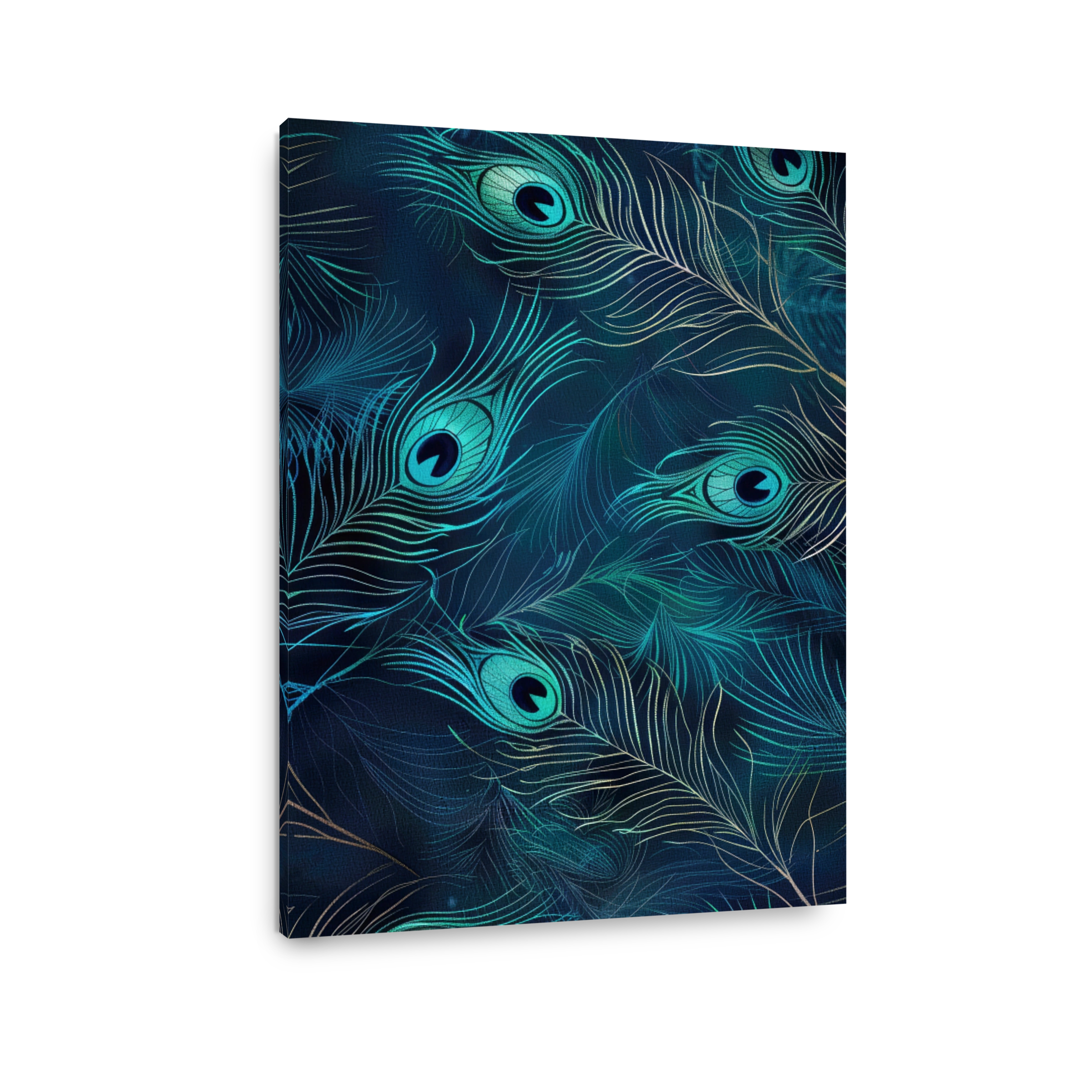 Elegant Teal Peacock Feather Art