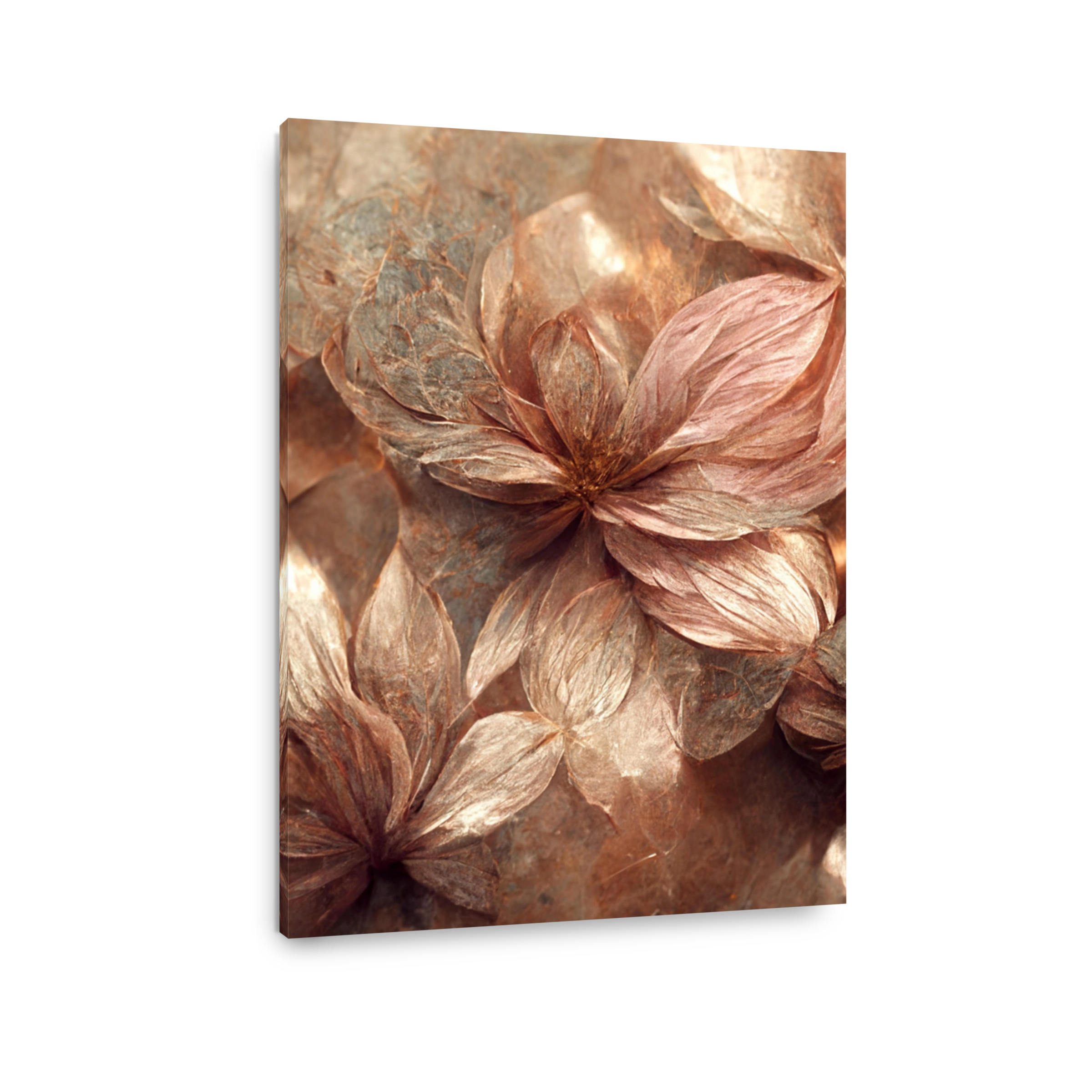 Elegant Rose Gold Floral Digital Art