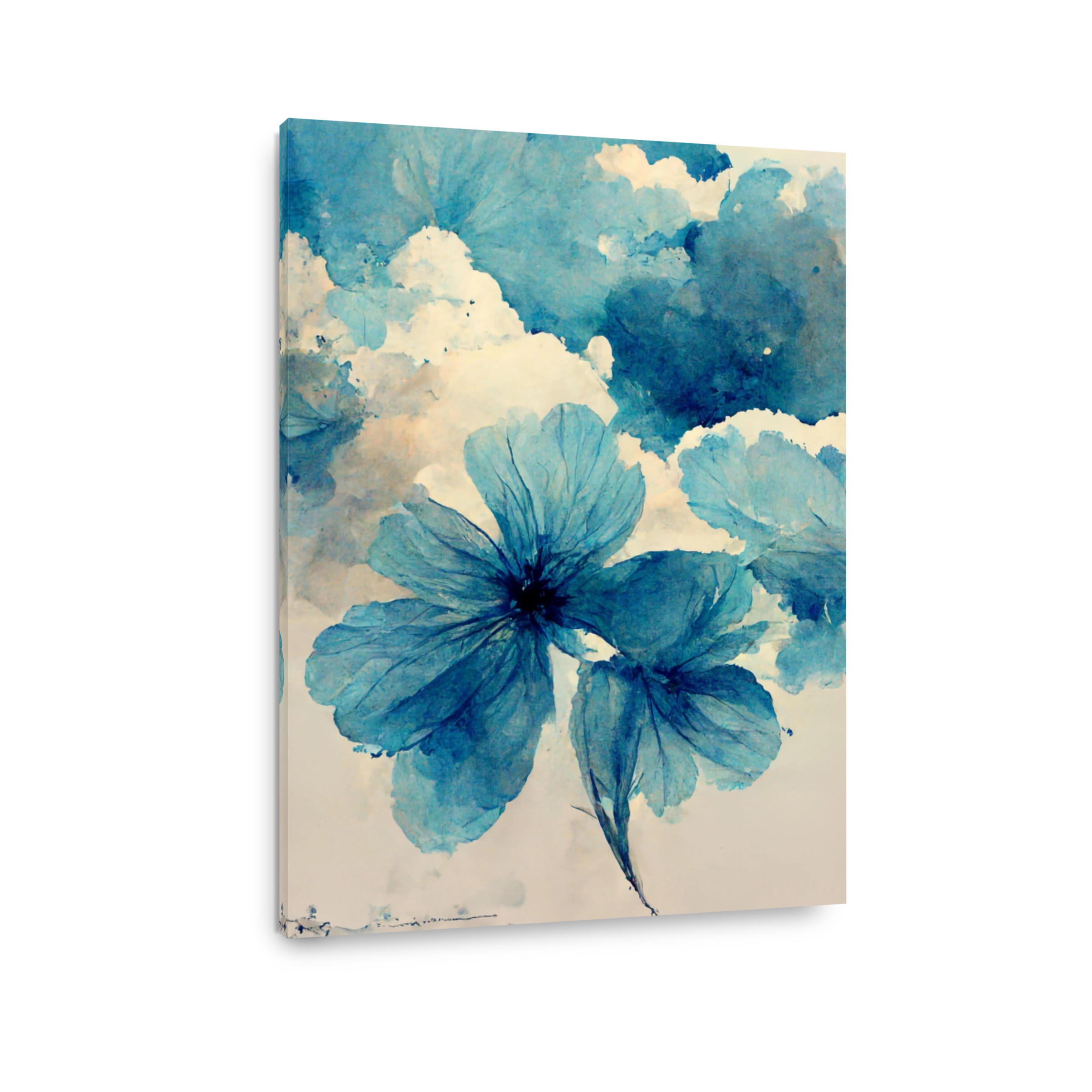 Serene Blue Hydrangeas Watercolour Art