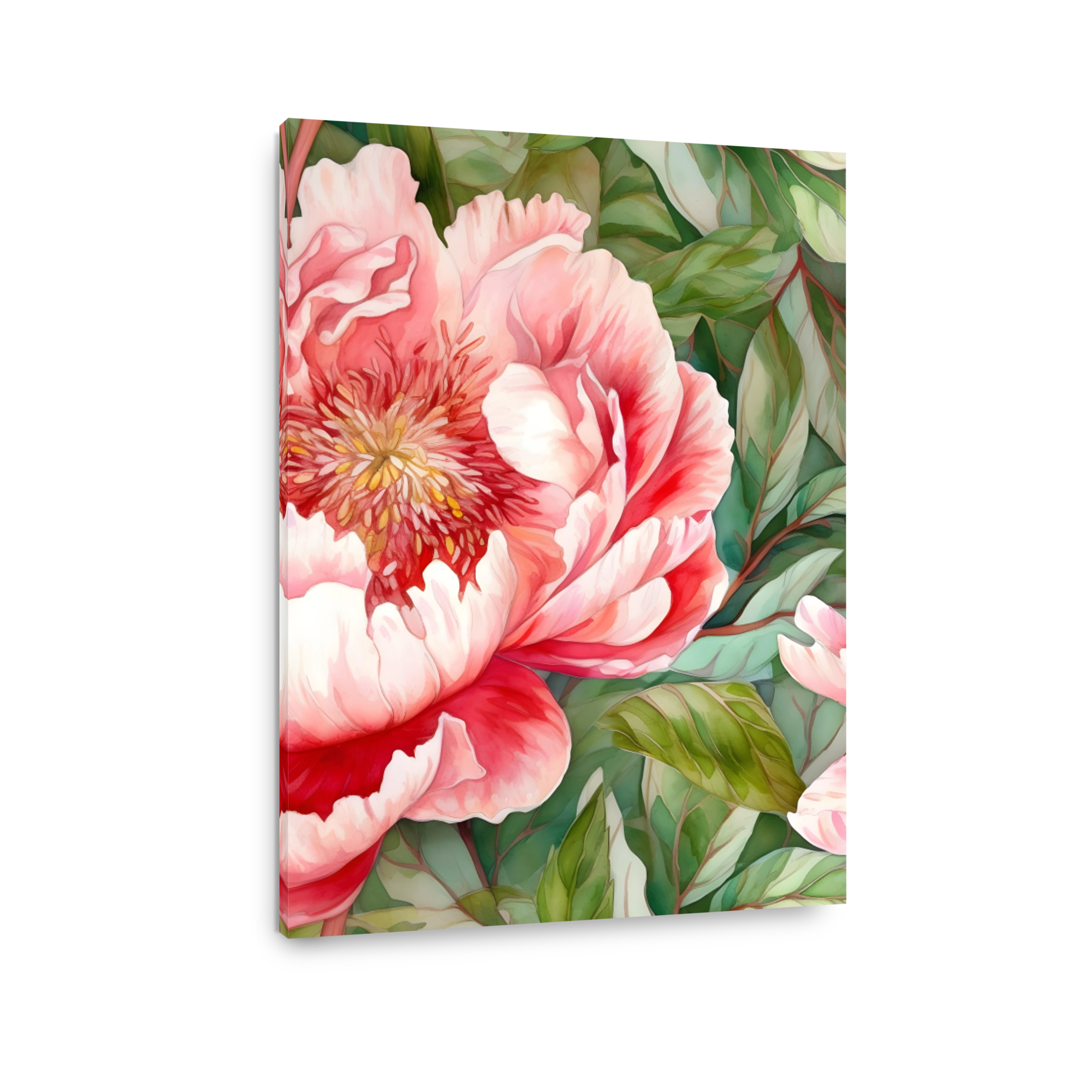 Vibrant Pink Peony Watercolour Art