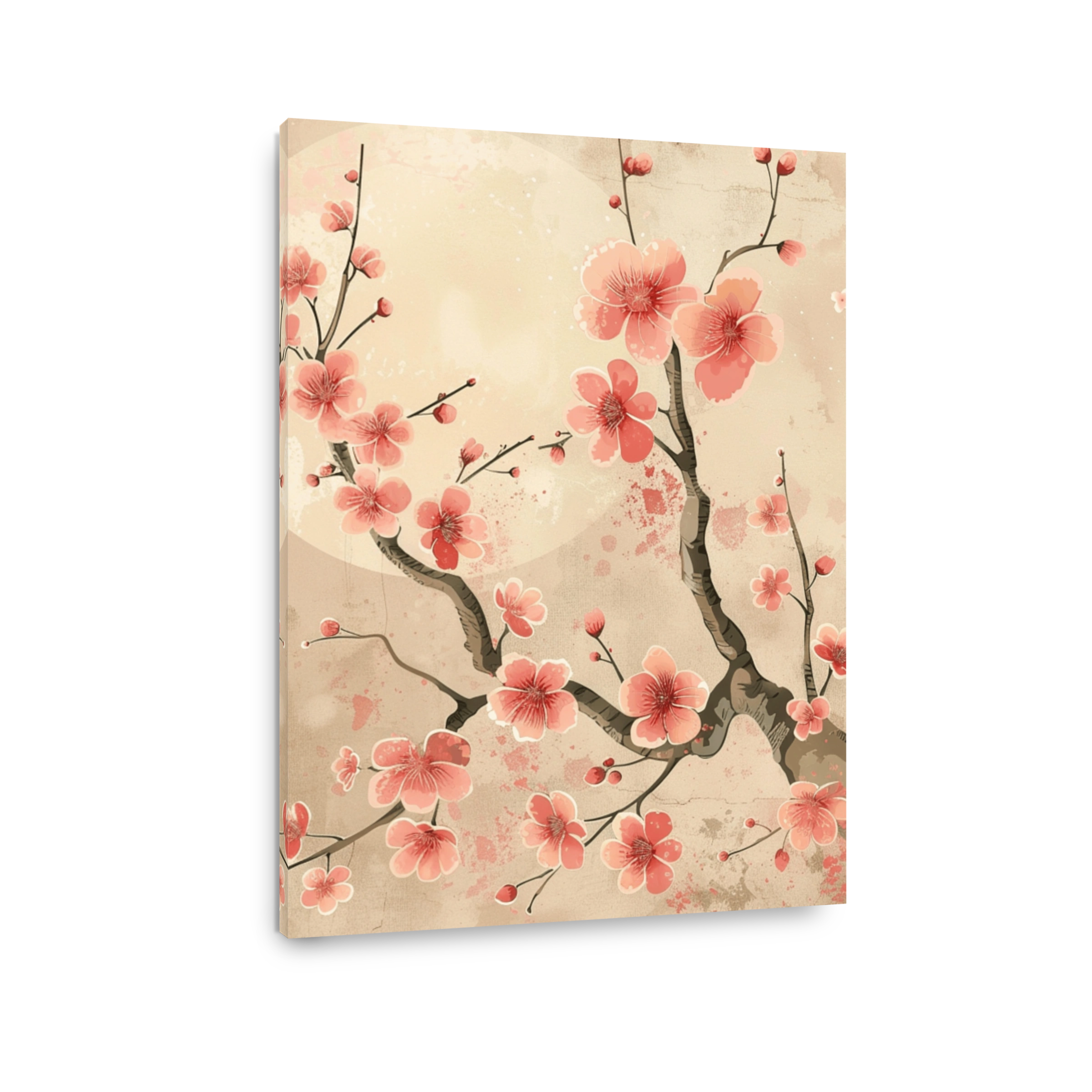 Delicate Cherry Blossoms on Textured Background