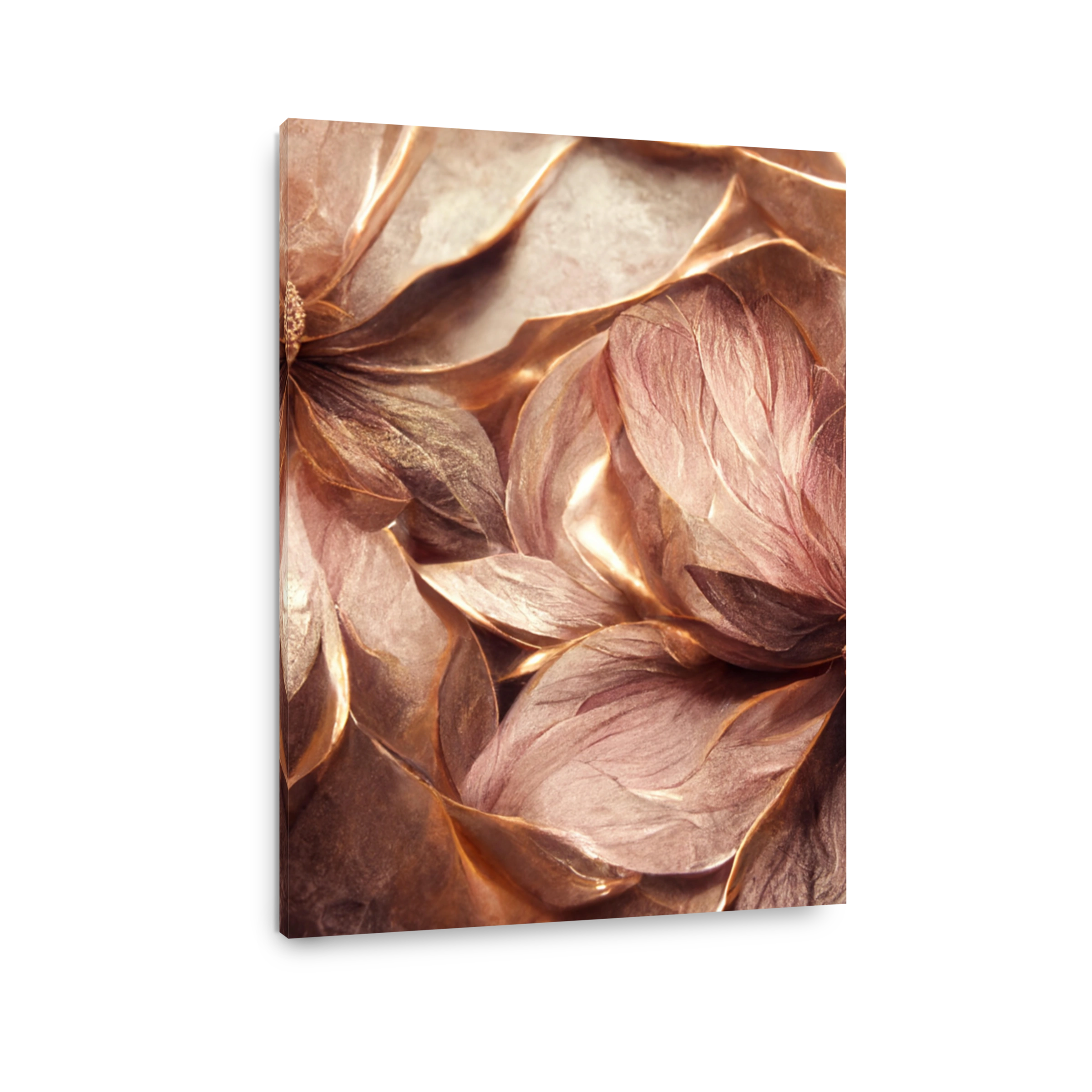 Close-up Rose Gold Floral Art